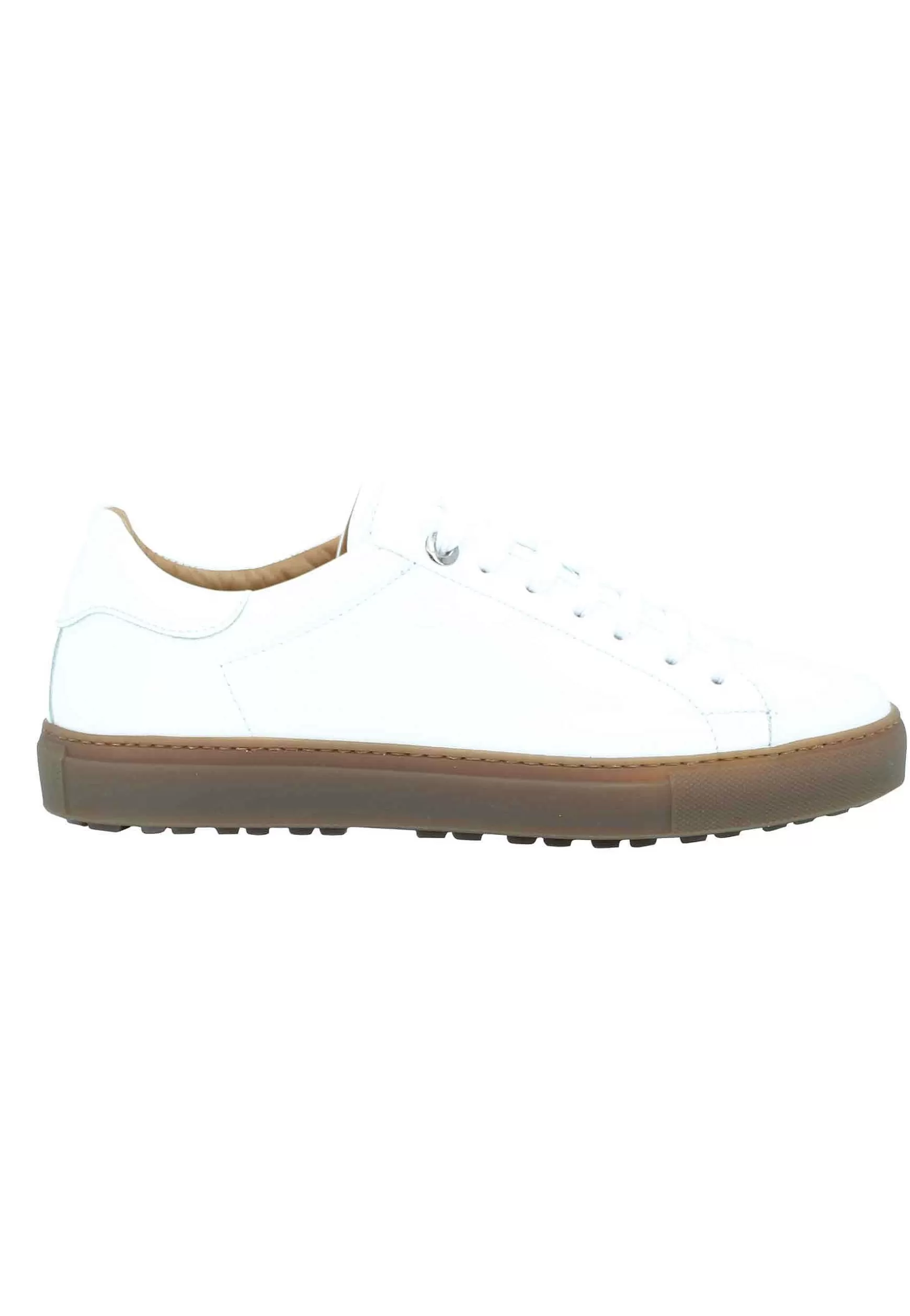 Sneakers Uomo In Pelle Bianca Con Suola Miele*Rogal Best Sale