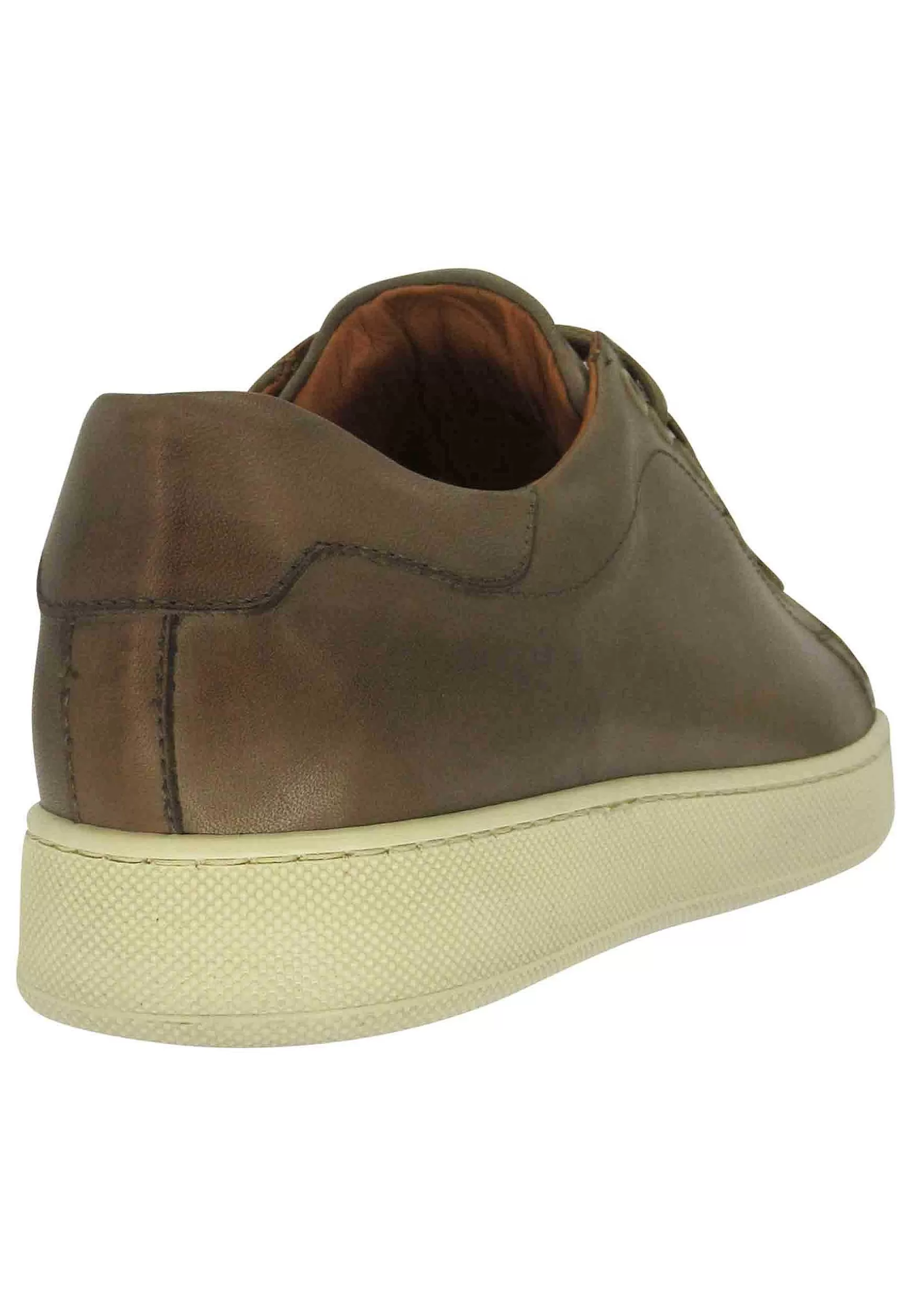 Sneakers Uomo In Pelle E Camoscio Fango Con Fondo In Gomma** Clearance