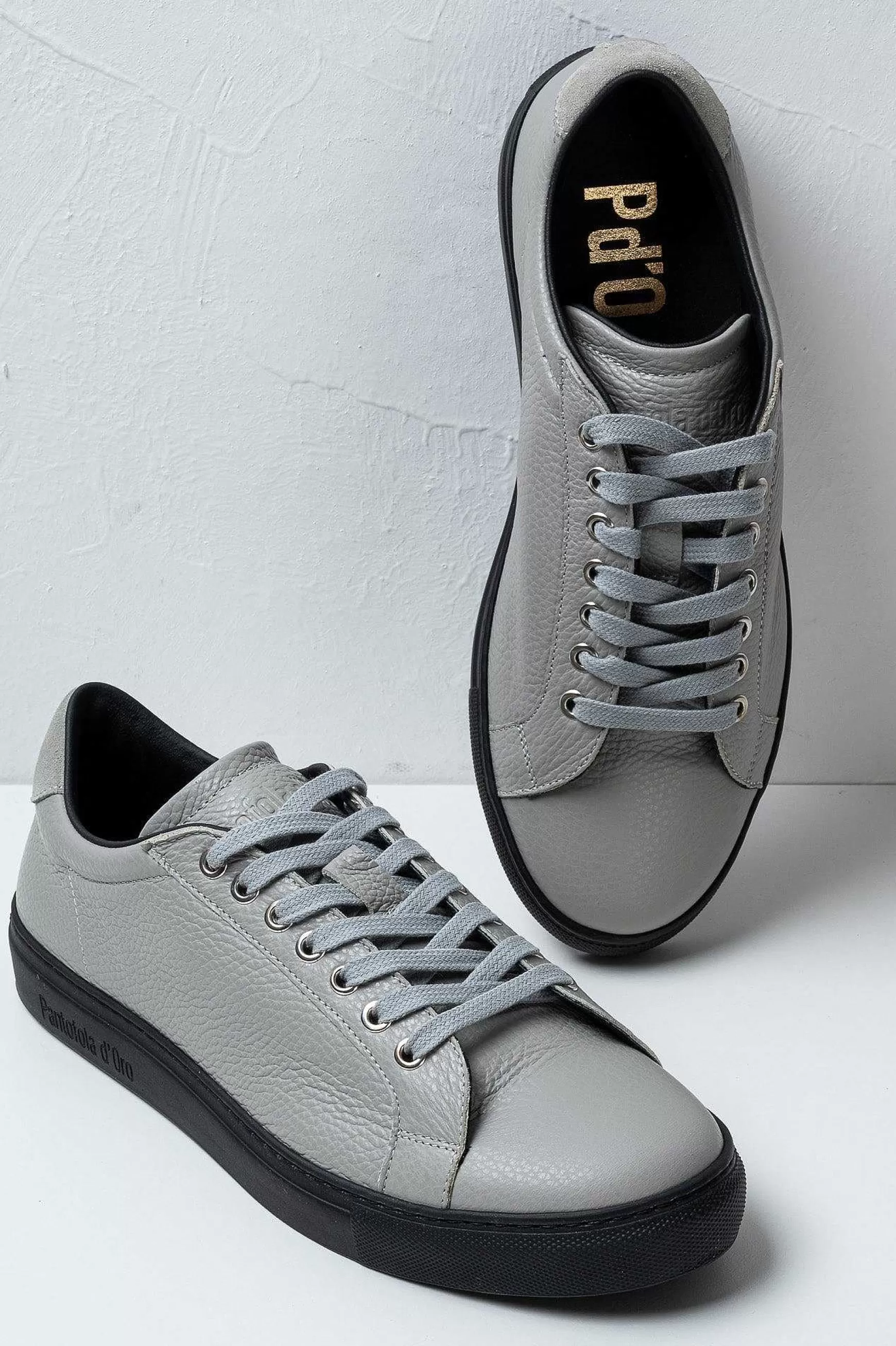 Sneakers Uomo In Pelle Grigio Top Spin*Pantofola d Hot