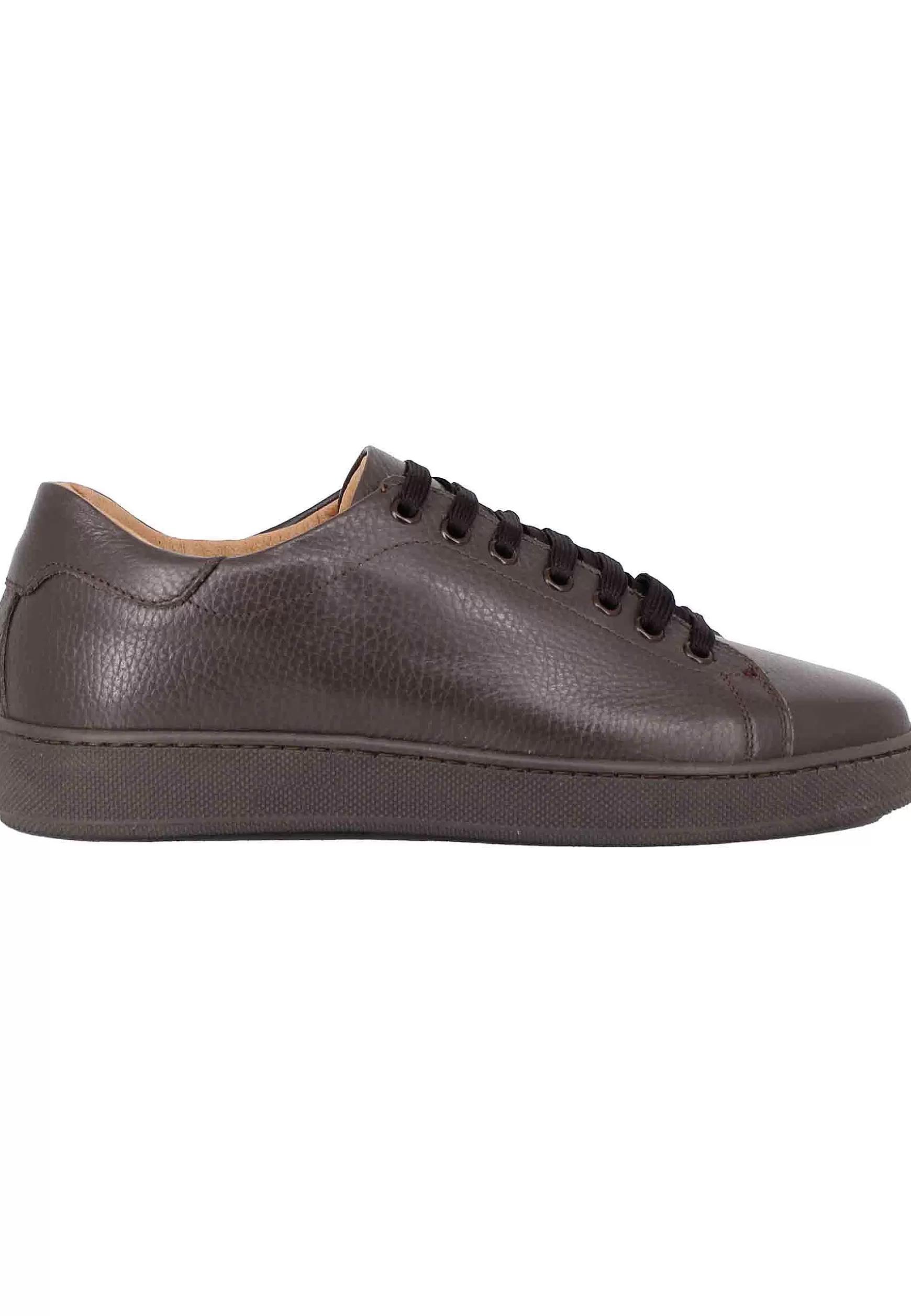 Sneakers Uomo In Pelle Marrone Con Fondo In Gomma** Cheap