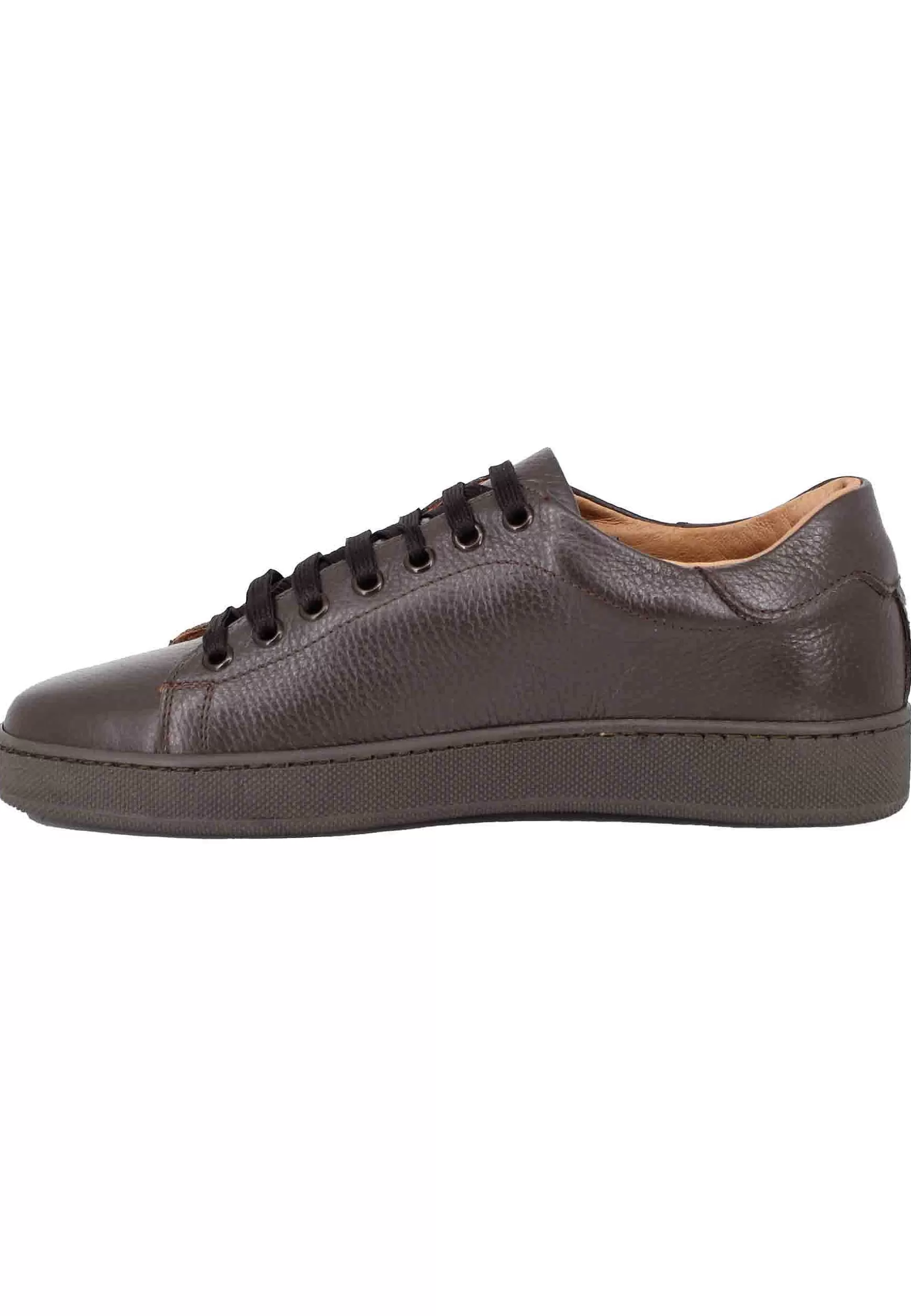 Sneakers Uomo In Pelle Marrone Con Fondo In Gomma** Cheap