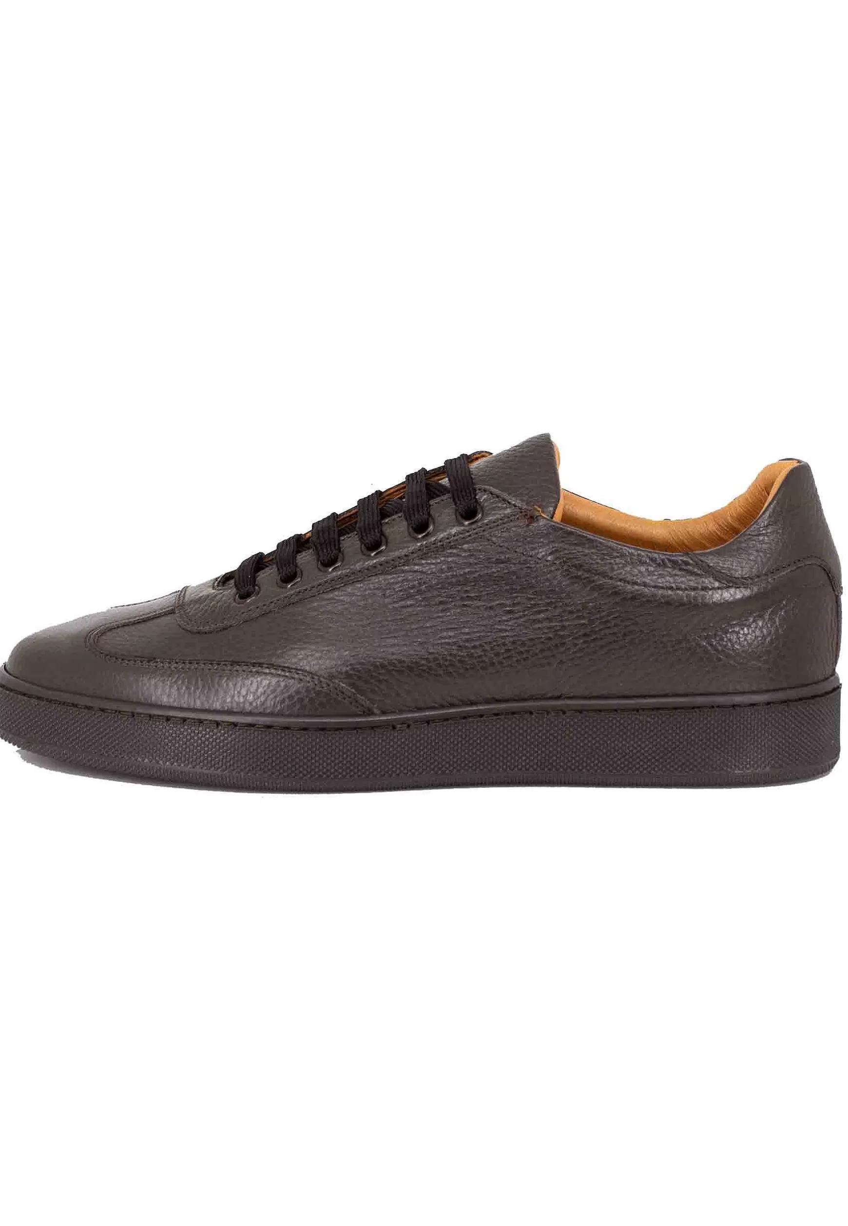 Sneakers Uomo In Pelle Martellata Marrone** Clearance