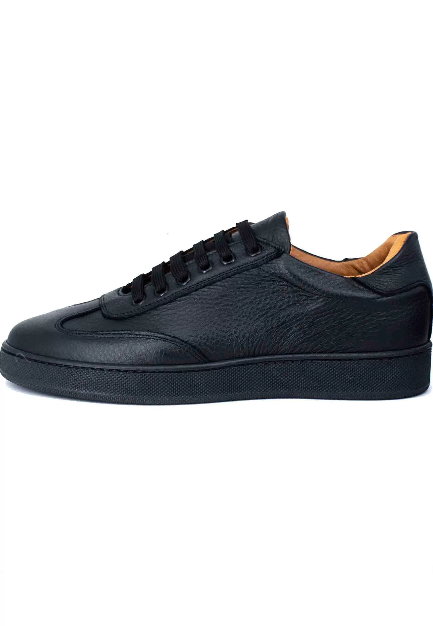 Sneakers Uomo In Pelle Martellata Nera** Cheap