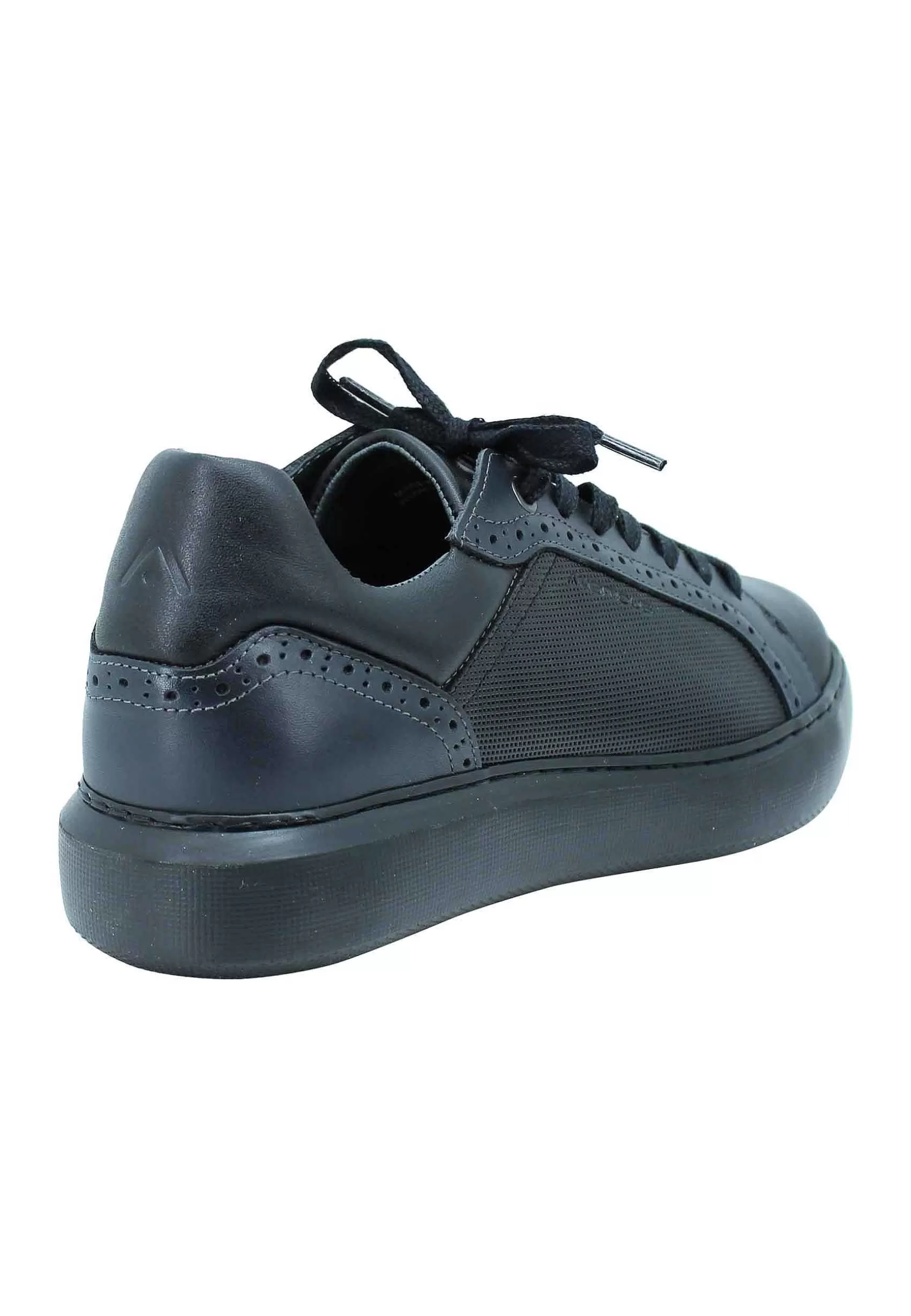 Sneakers Uomo In Pelle Nera Con Fondo Alto In Tinta Ultraleggero*Ambitious Outlet