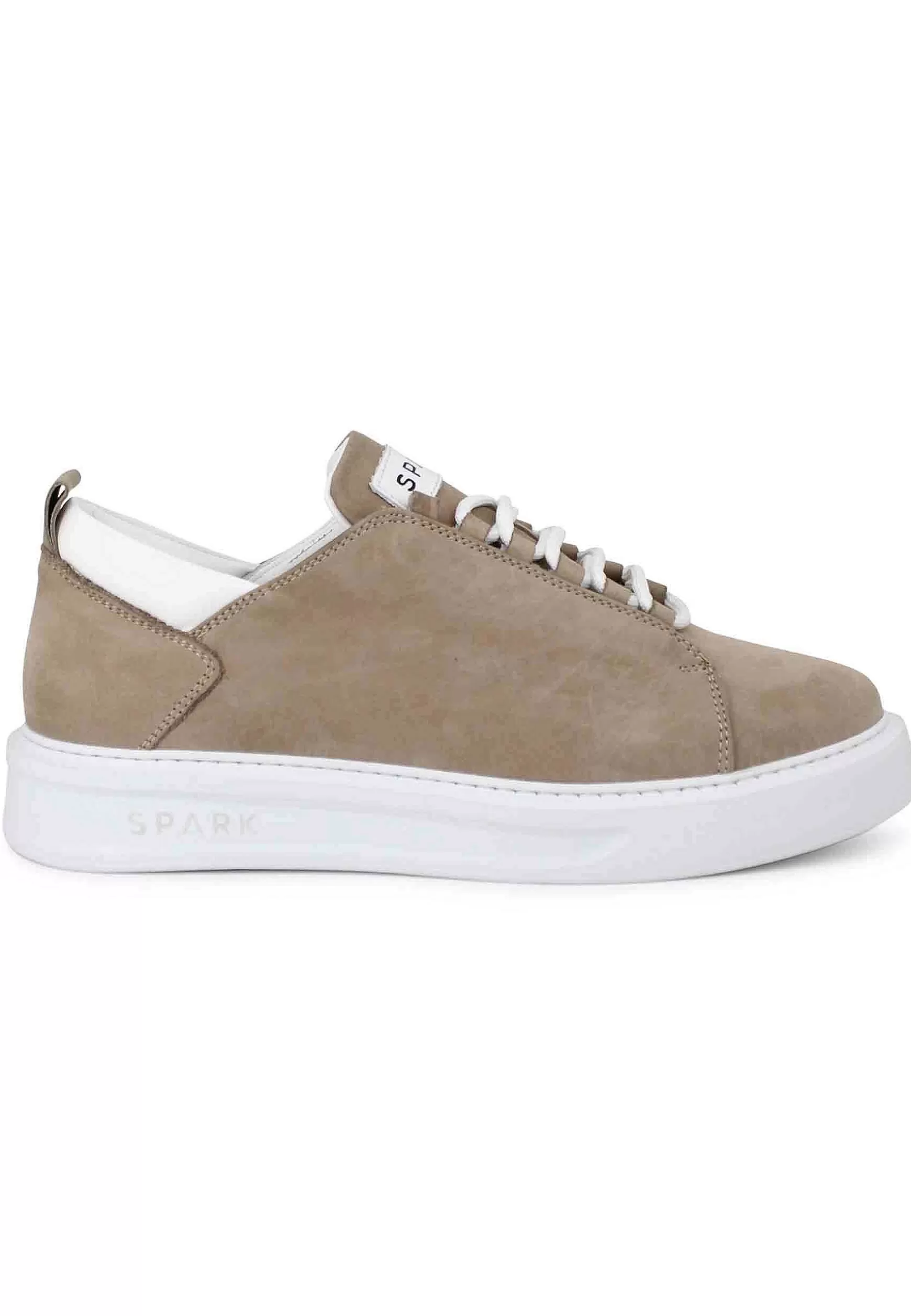 Sneakers Uomo In Pelle Sabbia Con Suola Alta** Cheap