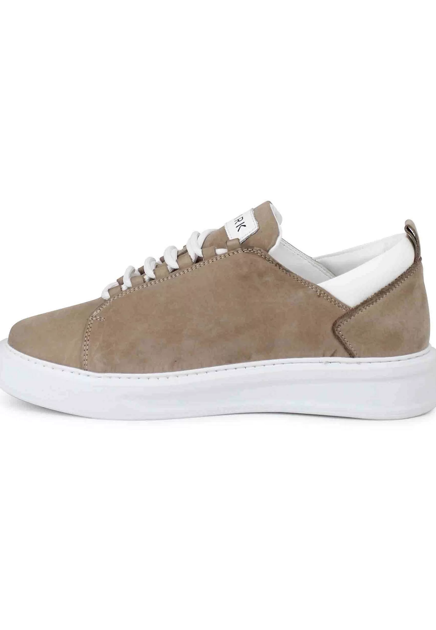 Sneakers Uomo In Pelle Sabbia Con Suola Alta** Cheap