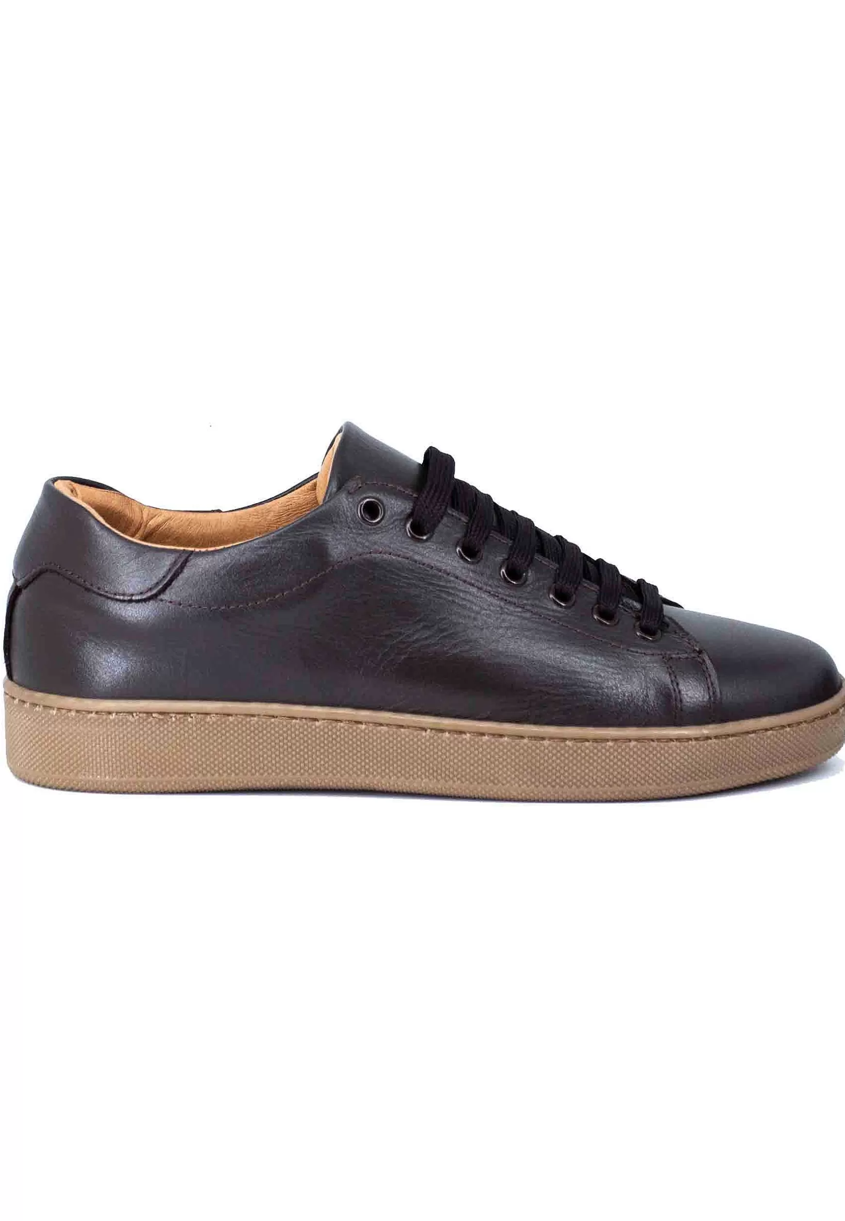 Sneakers Uomo In Pelle Testa Di Moro Con Fondo In Gomma** Flash Sale