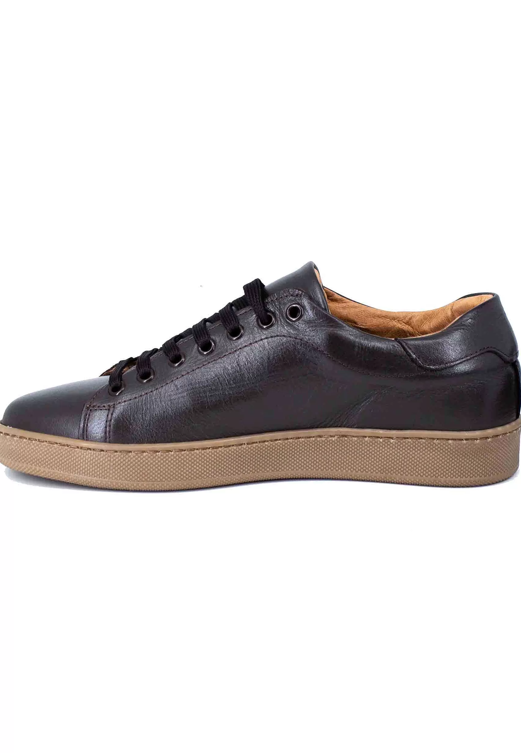 Sneakers Uomo In Pelle Testa Di Moro Con Fondo In Gomma** Flash Sale