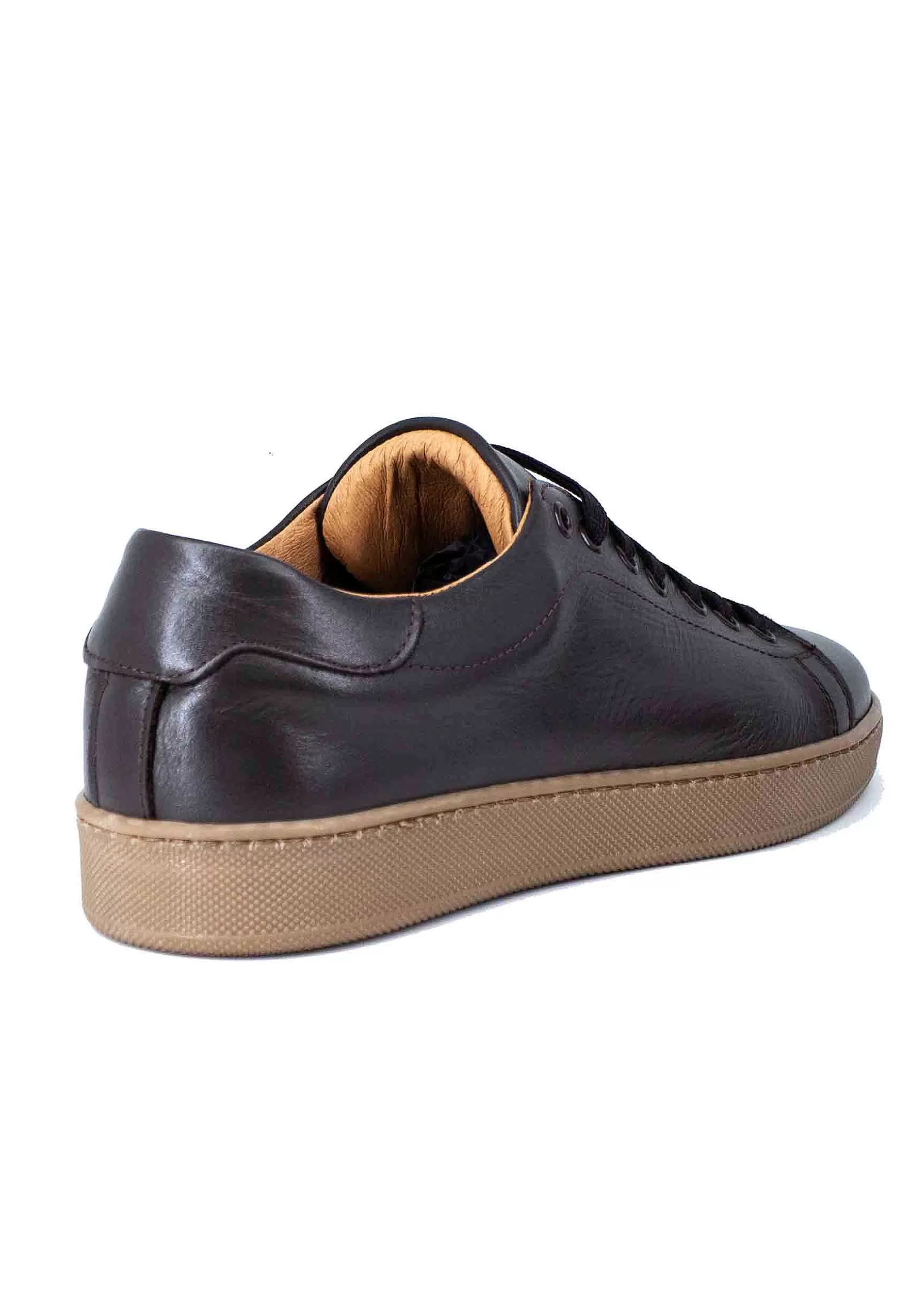 Sneakers Uomo In Pelle Testa Di Moro Con Fondo In Gomma** Flash Sale