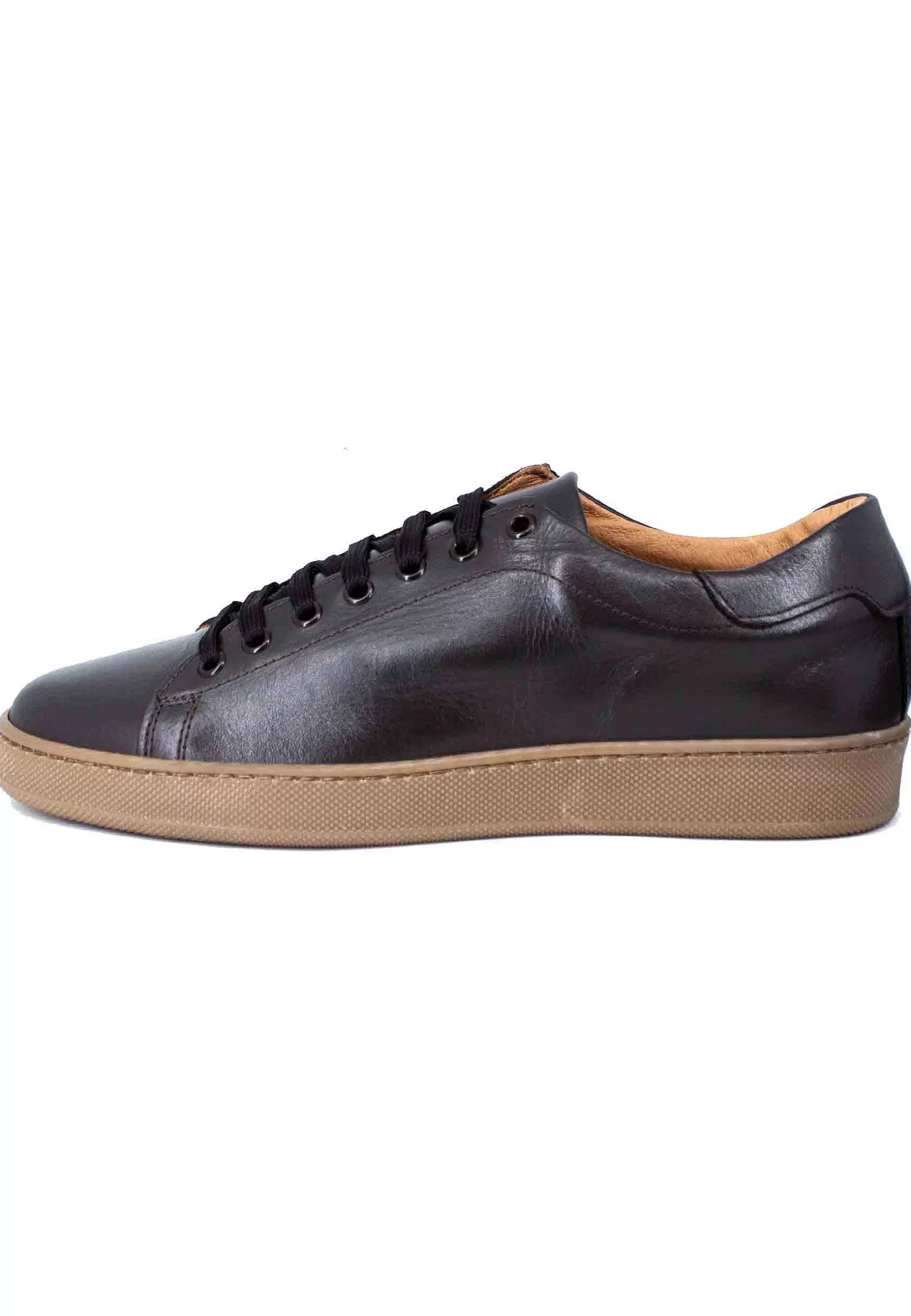 Sneakers Uomo In Pelle Testa Di Moro Con Fondo In Gomma** Flash Sale