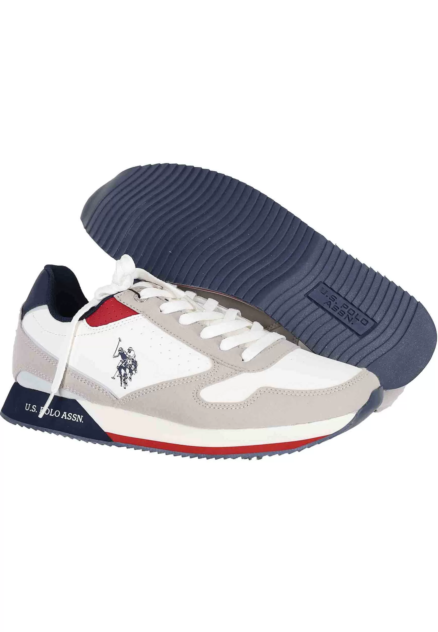 Sneakers Uomo In Tessuto Bianco*U.S. Polo Assn Cheap