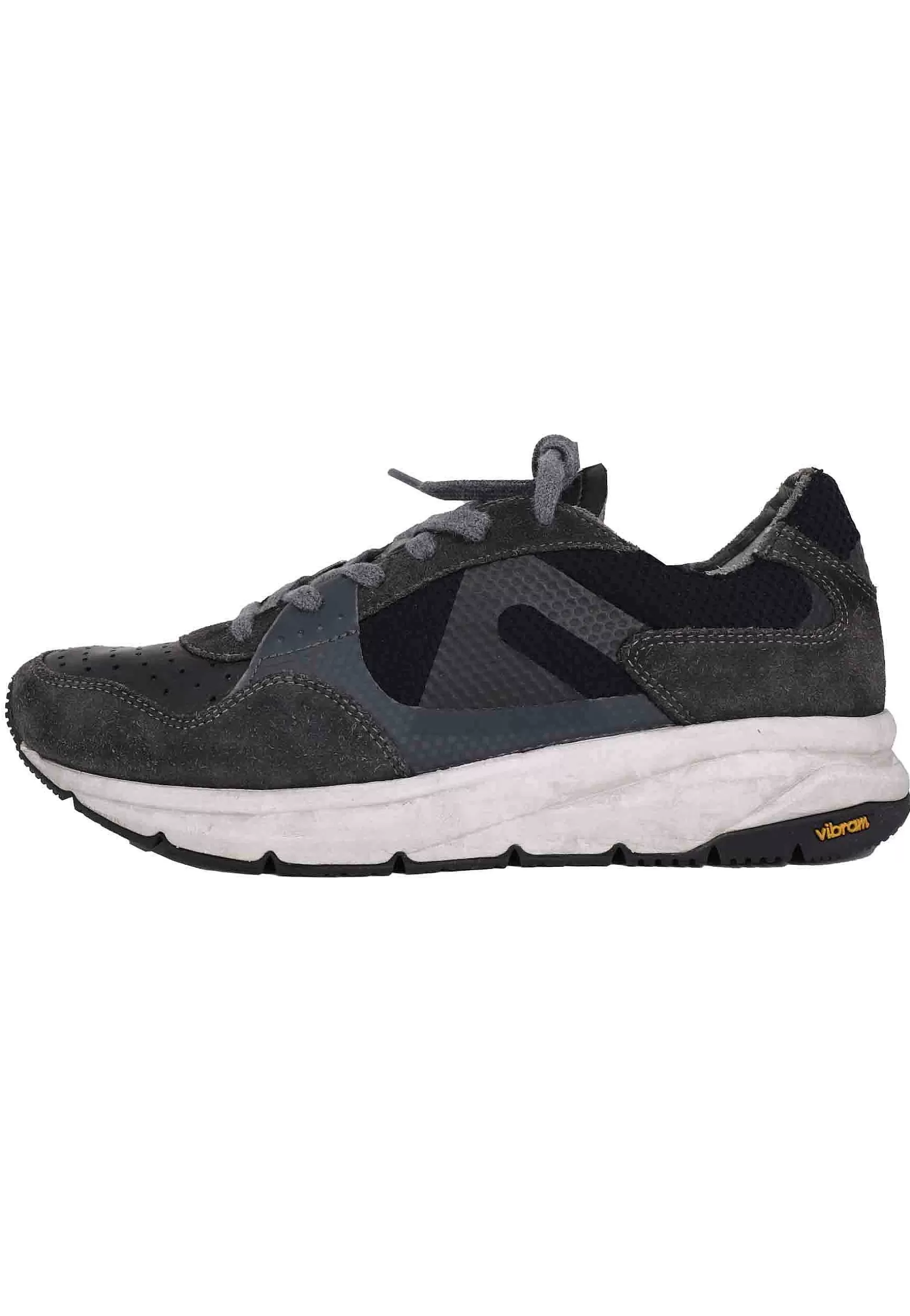 Sneakers Uomo In Tessuto Tecnico E Pelle Nera Con Suola Vibram*Atala Store