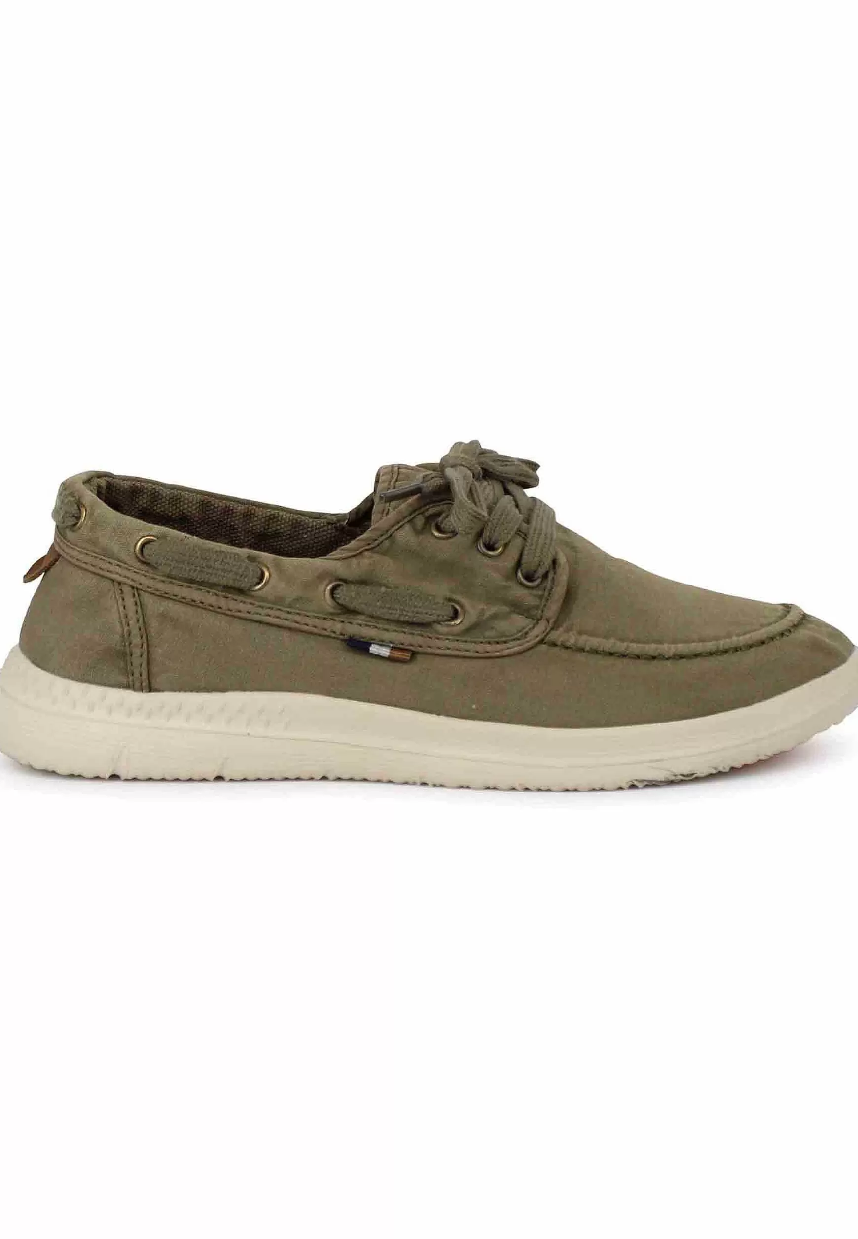 Sneakers Uomo Kona Boat In Tessuto Verde Con Suola In Gomma Ultra Leggera*Wrangler Store