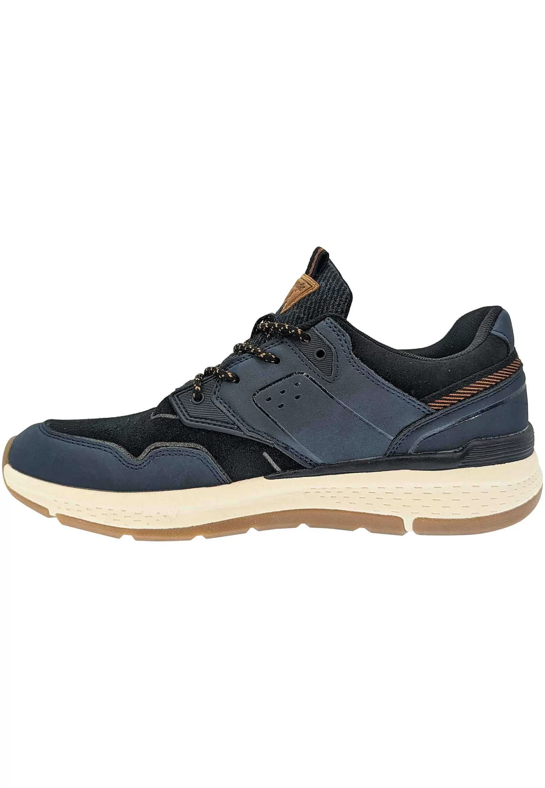 Sneakers Uomo Pioneer Derby In Pelle E Tessuto Blu Con Fondo Alto In Gomma*Wrangler Sale