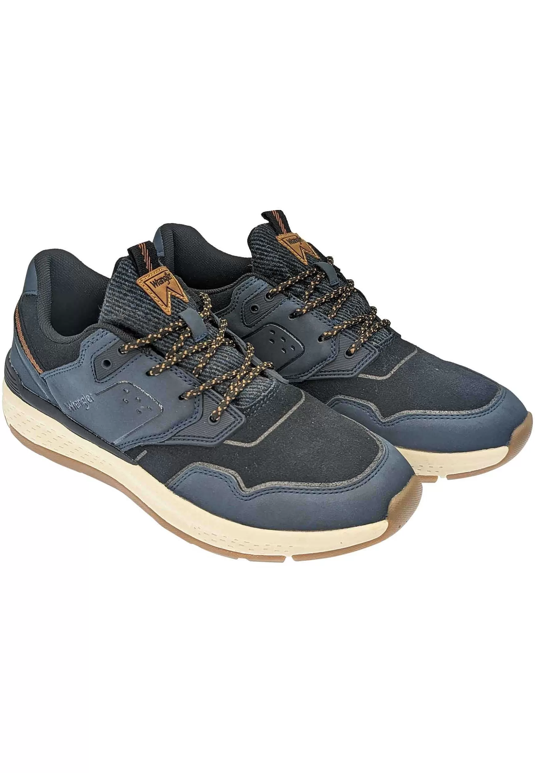 Sneakers Uomo Pioneer Derby In Pelle E Tessuto Blu Con Fondo Alto In Gomma*Wrangler Sale