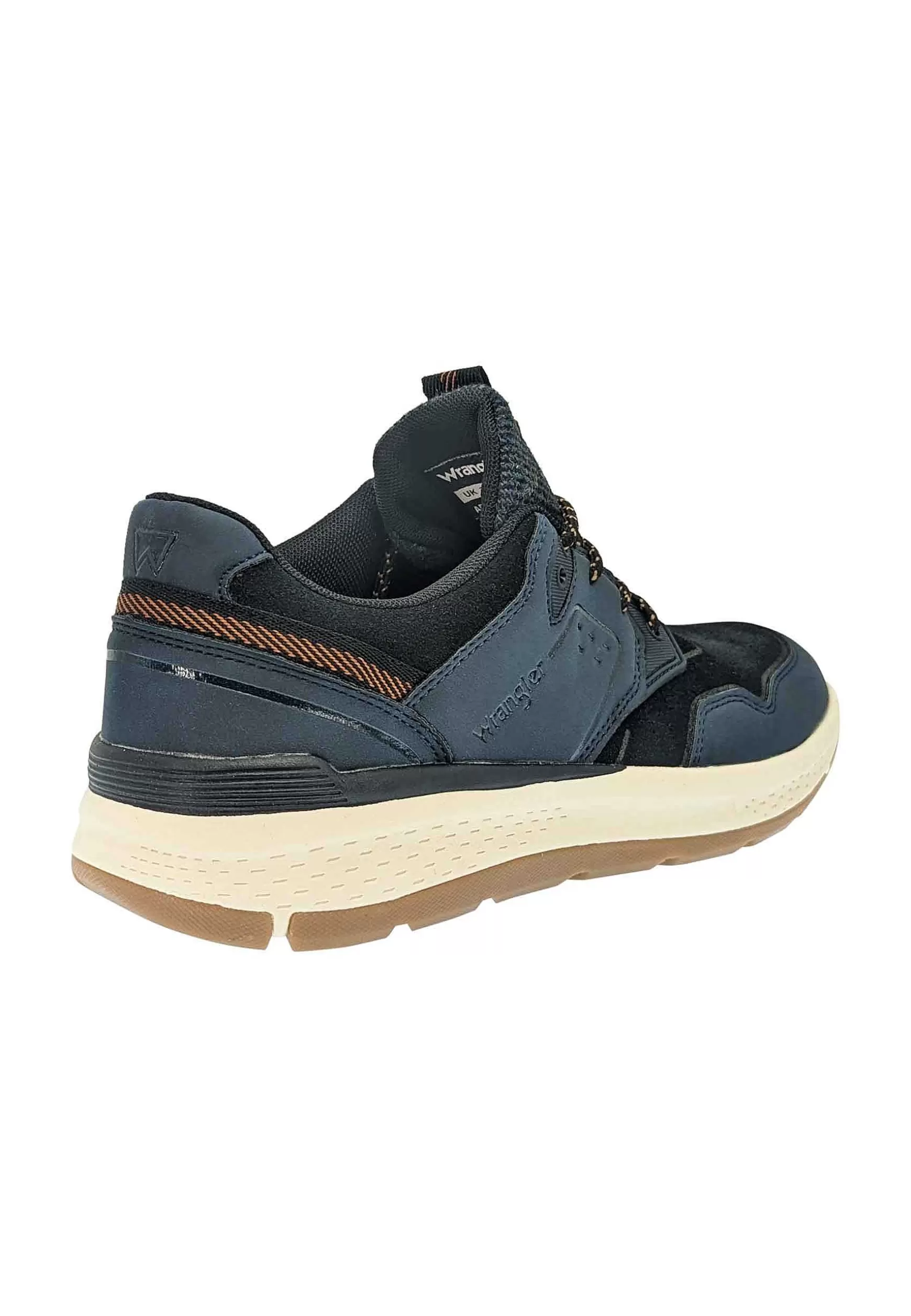 Sneakers Uomo Pioneer Derby In Pelle E Tessuto Blu Con Fondo Alto In Gomma*Wrangler Sale