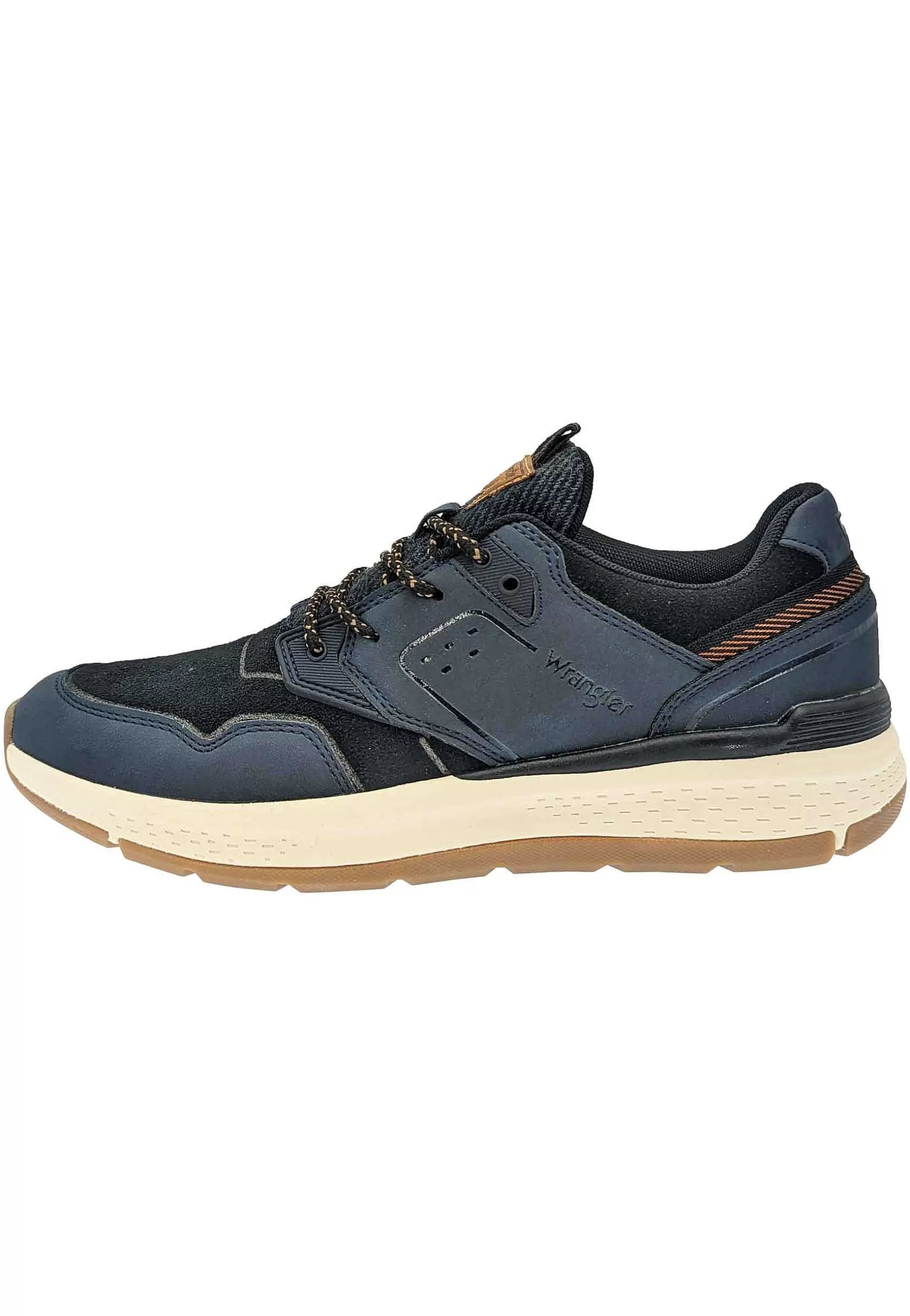 Sneakers Uomo Pioneer Derby In Pelle E Tessuto Blu Con Fondo Alto In Gomma*Wrangler Sale