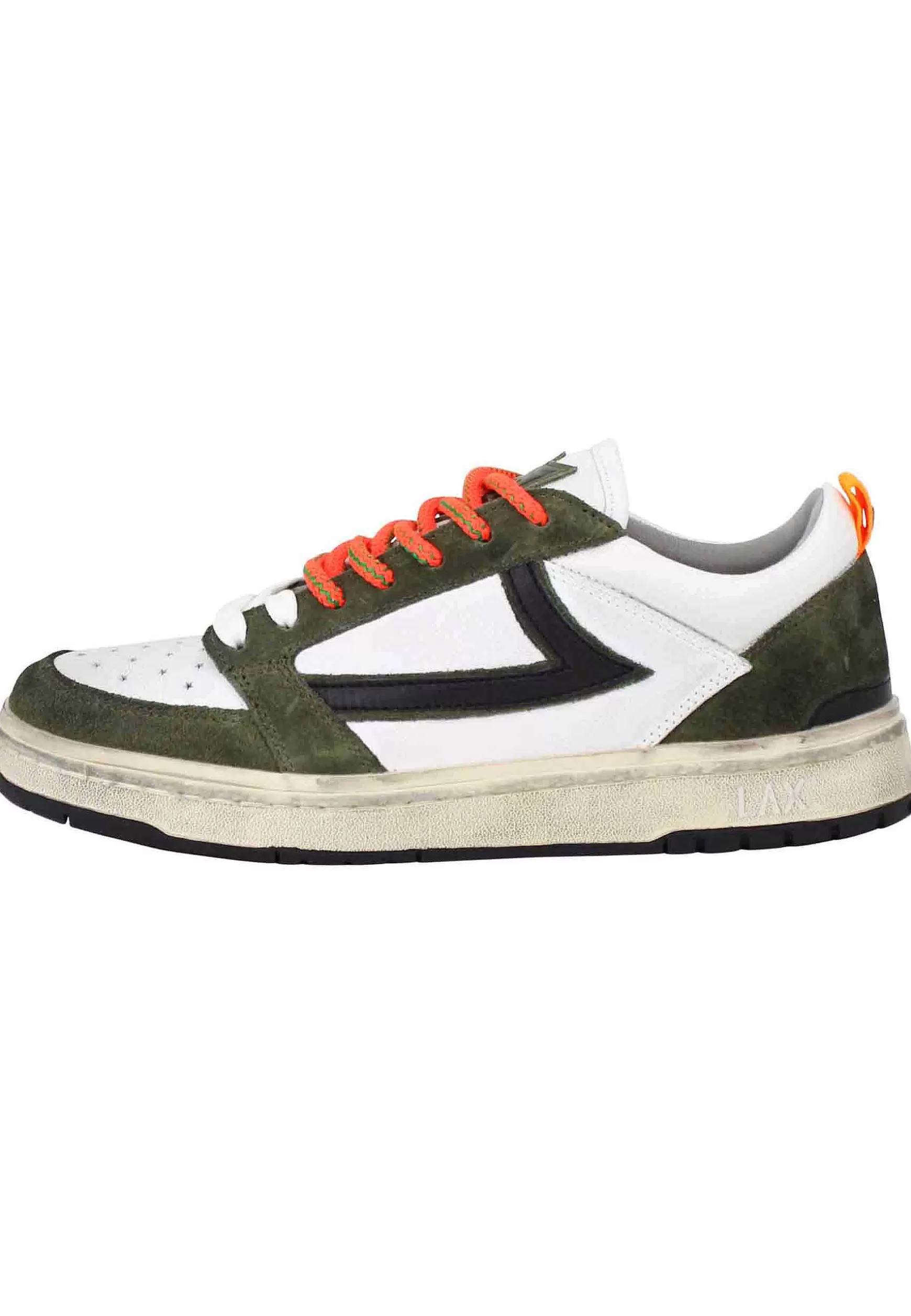 Sneakers Uomo Starlight Classic In Pelle Bianca Con Riporti In Pelle Verde*HTC Los Angeles Fashion