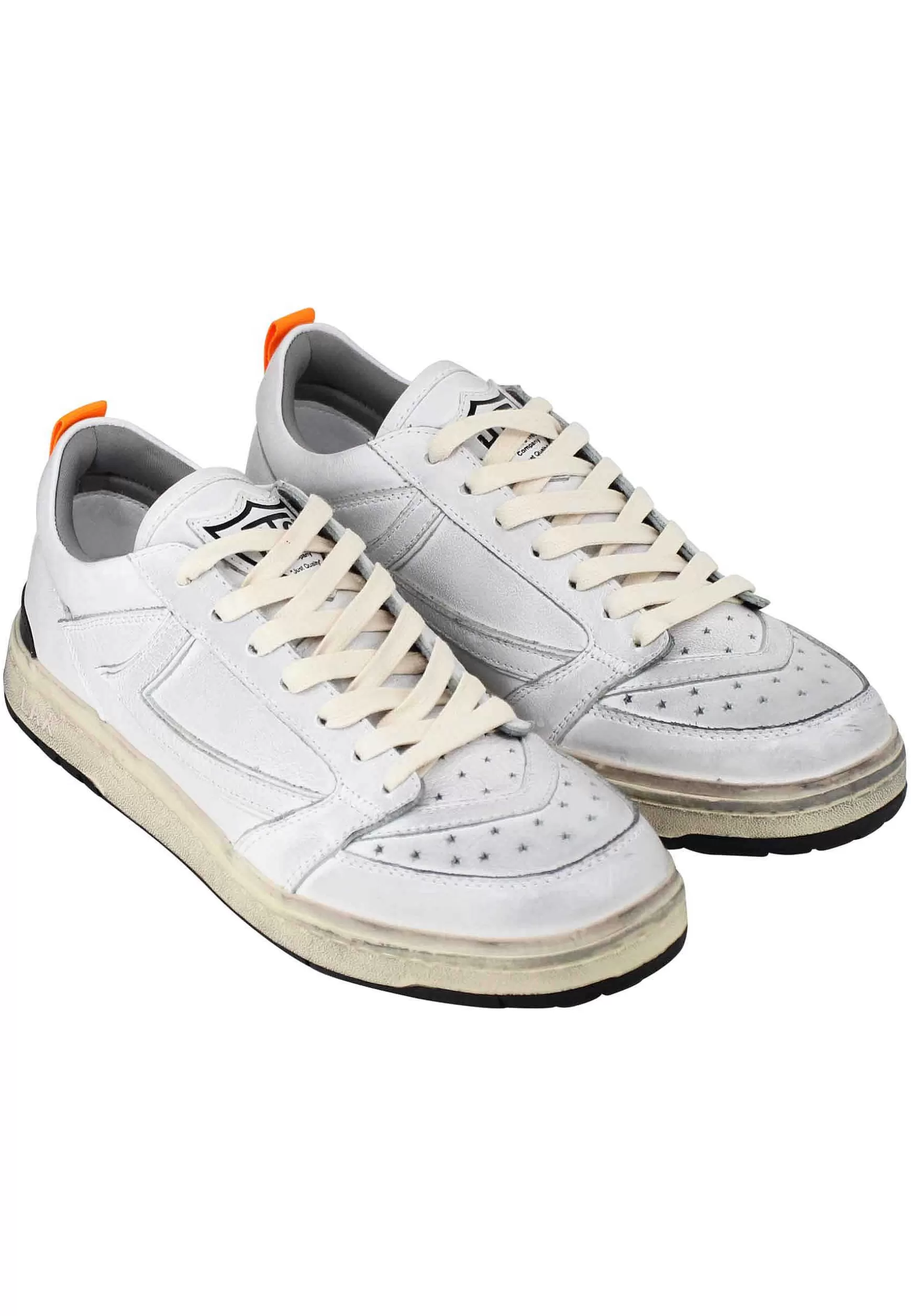 Sneakers Uomo Starlight Shield In Pelle Bianca Vintage*HTC Los Angeles Best