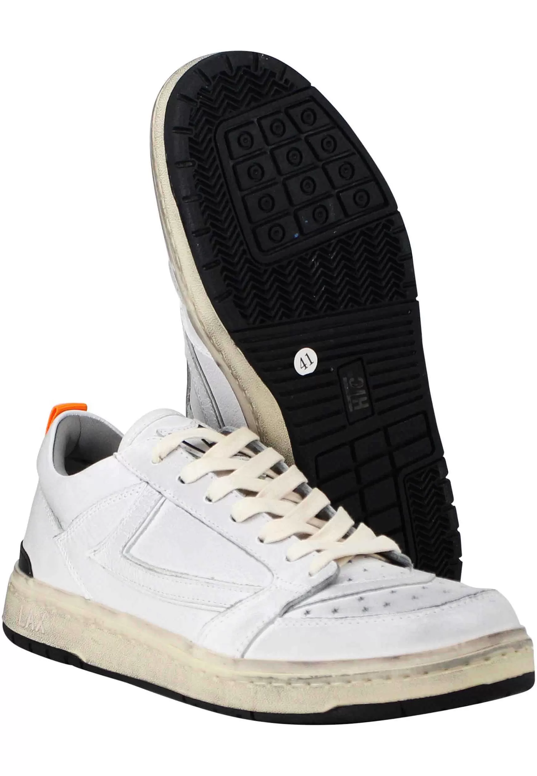 Sneakers Uomo Starlight Shield In Pelle Bianca Vintage*HTC Los Angeles Best