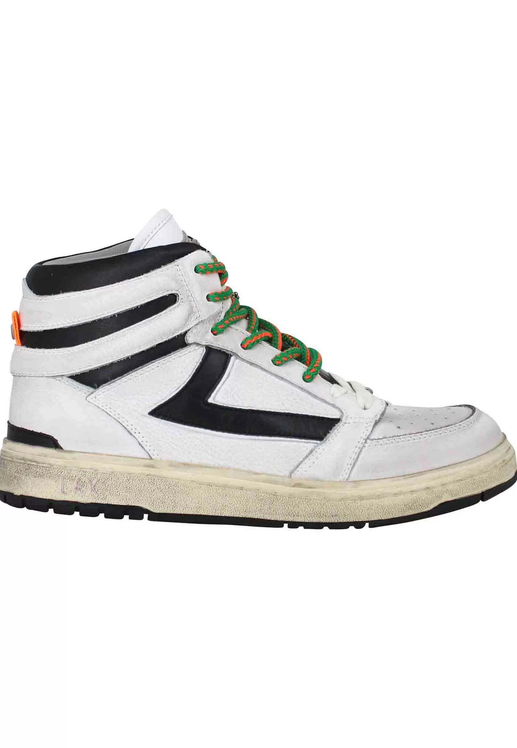 Sneakers Uomo Starlight Vintage High In Pelle Bianca Con Riporti In Pelle Nera*HTC Los Angeles Best Sale