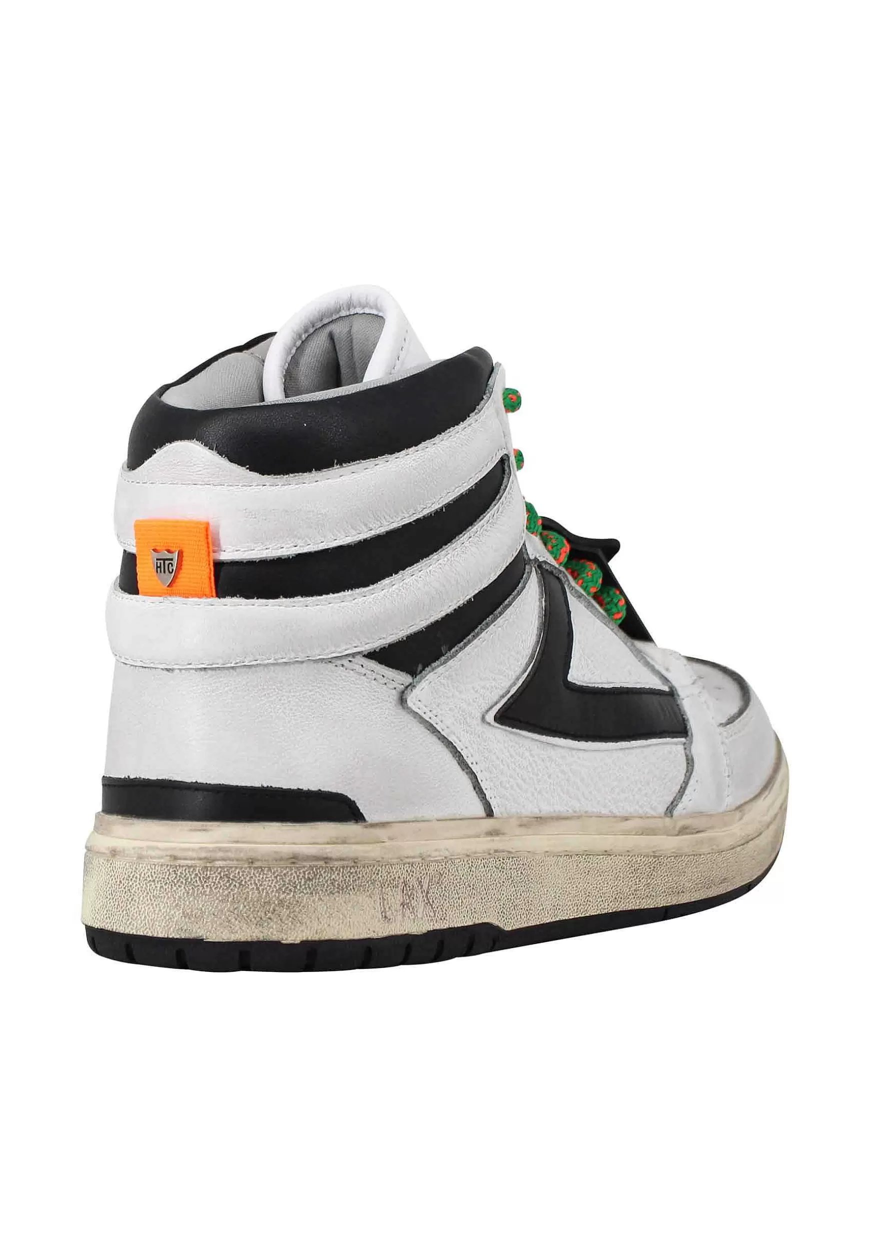 Sneakers Uomo Starlight Vintage High In Pelle Bianca Con Riporti In Pelle Nera*HTC Los Angeles Best Sale