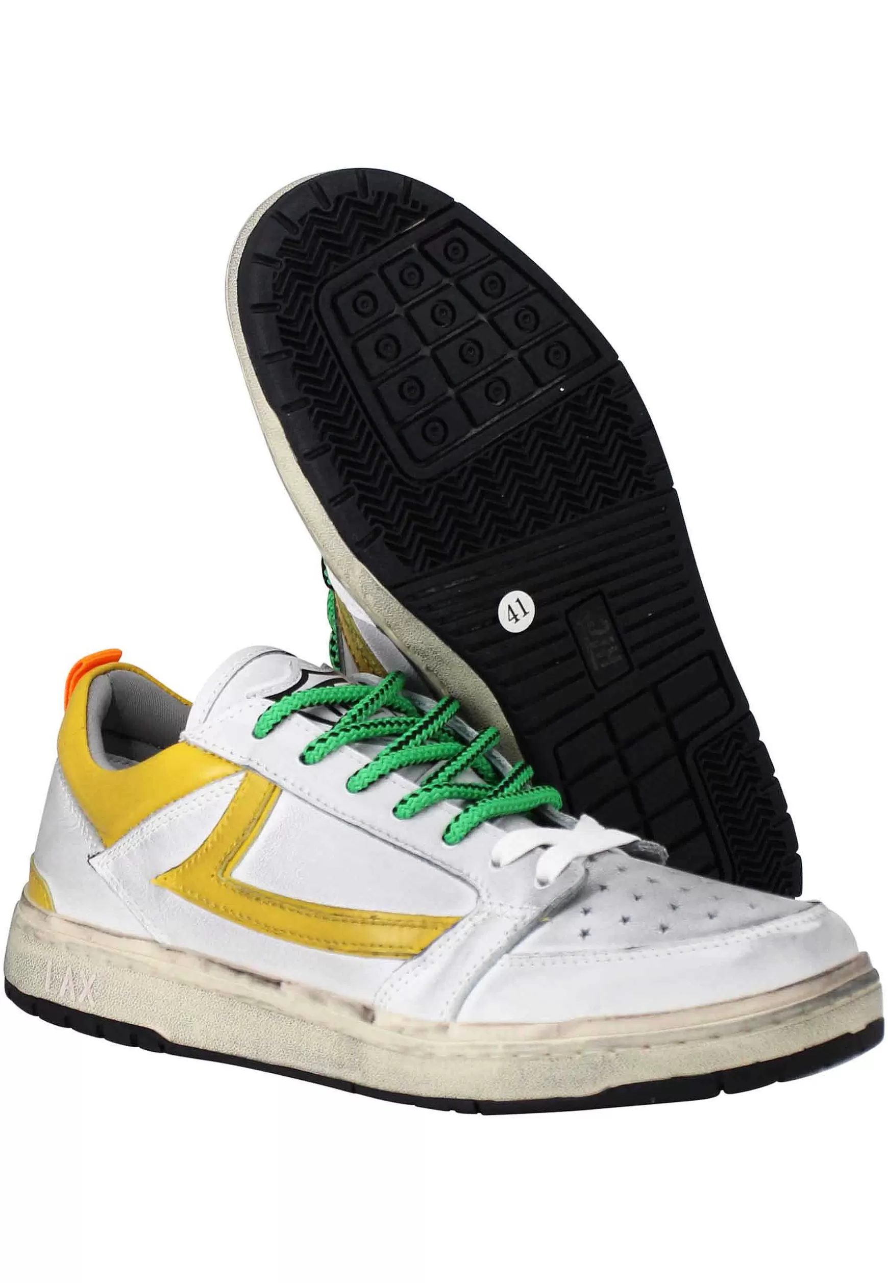 Sneakers Uomo Starlight Vintage In Pelle Bianca Con Riporti In Pelle Giallo*HTC Los Angeles Online