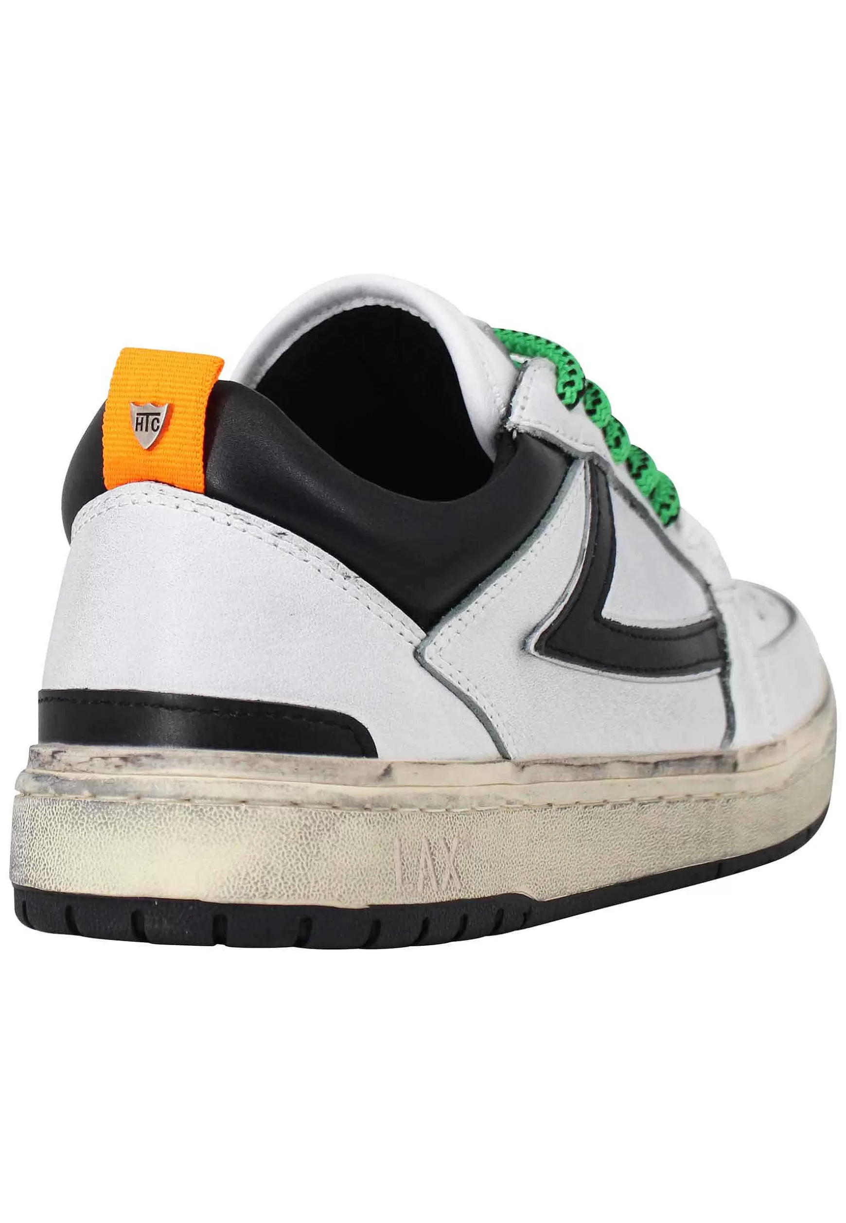 Sneakers Uomo Starlight Vintage In Pelle Bianca Con Riporti In Pelle Nera*HTC Los Angeles Discount