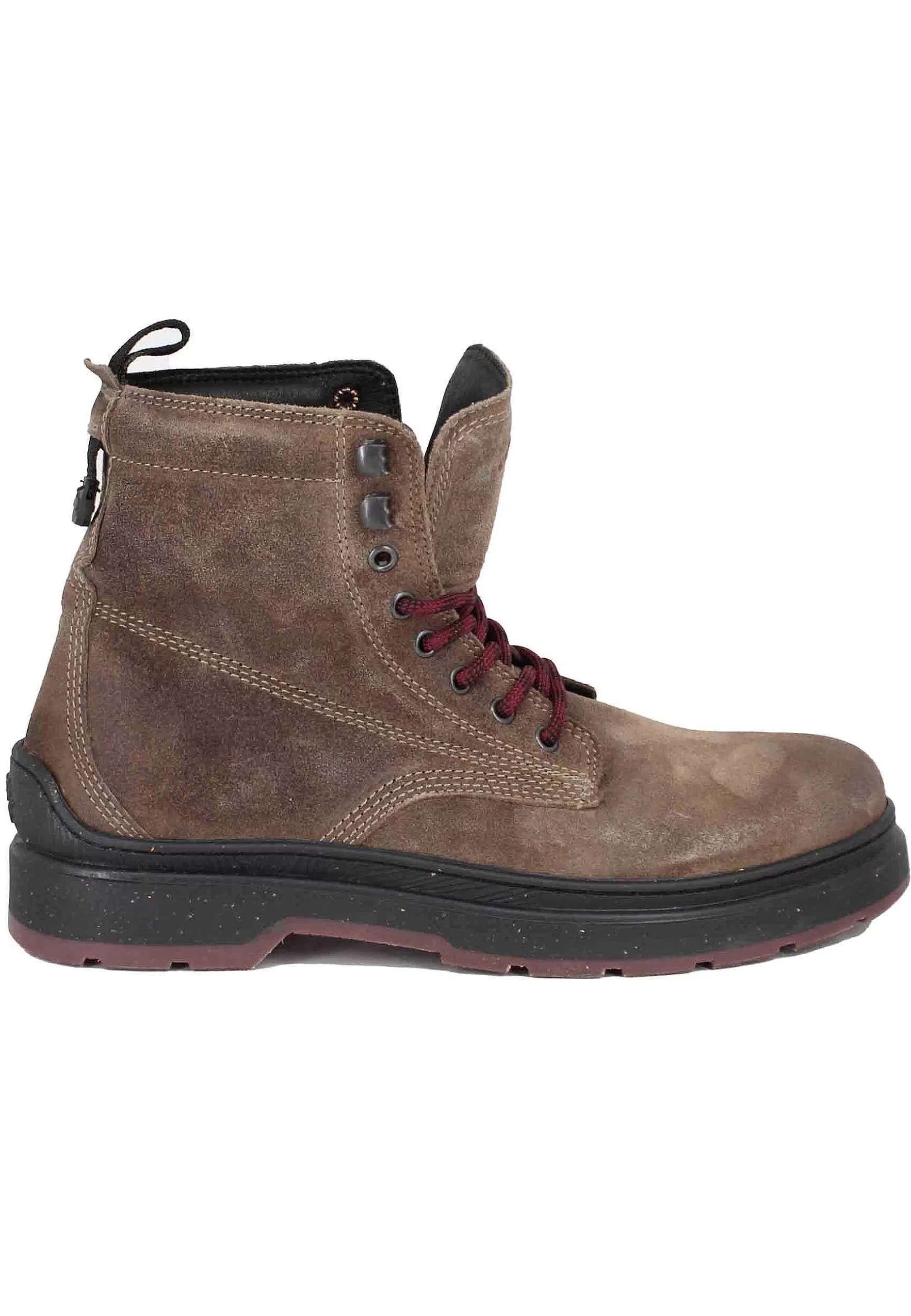 Stivaletti Anfibi Uomo In Camoscio Vintage Taupe Red Rock Boot Suede*Jeep Cheap