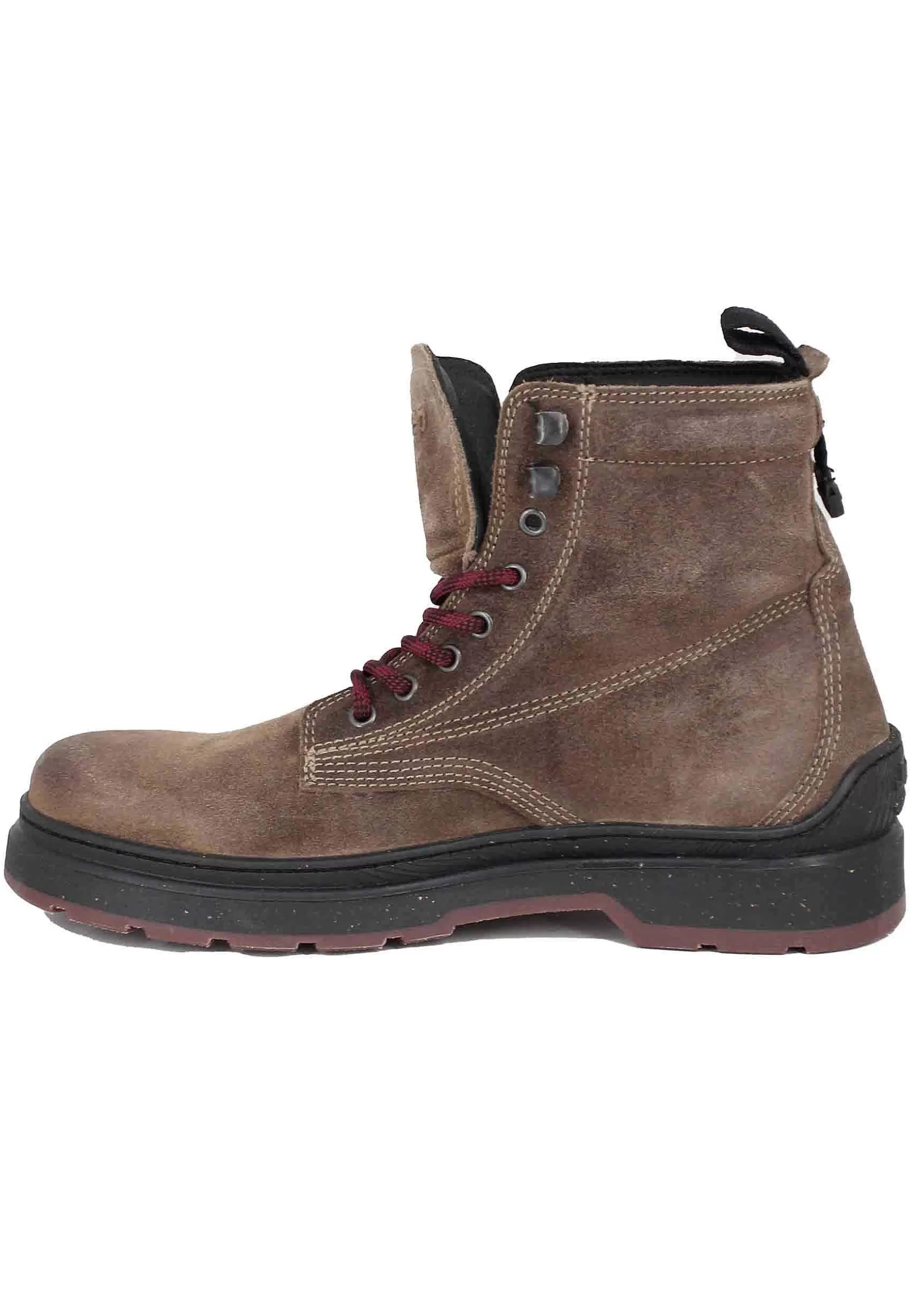 Stivaletti Anfibi Uomo In Camoscio Vintage Taupe Red Rock Boot Suede*Jeep Cheap