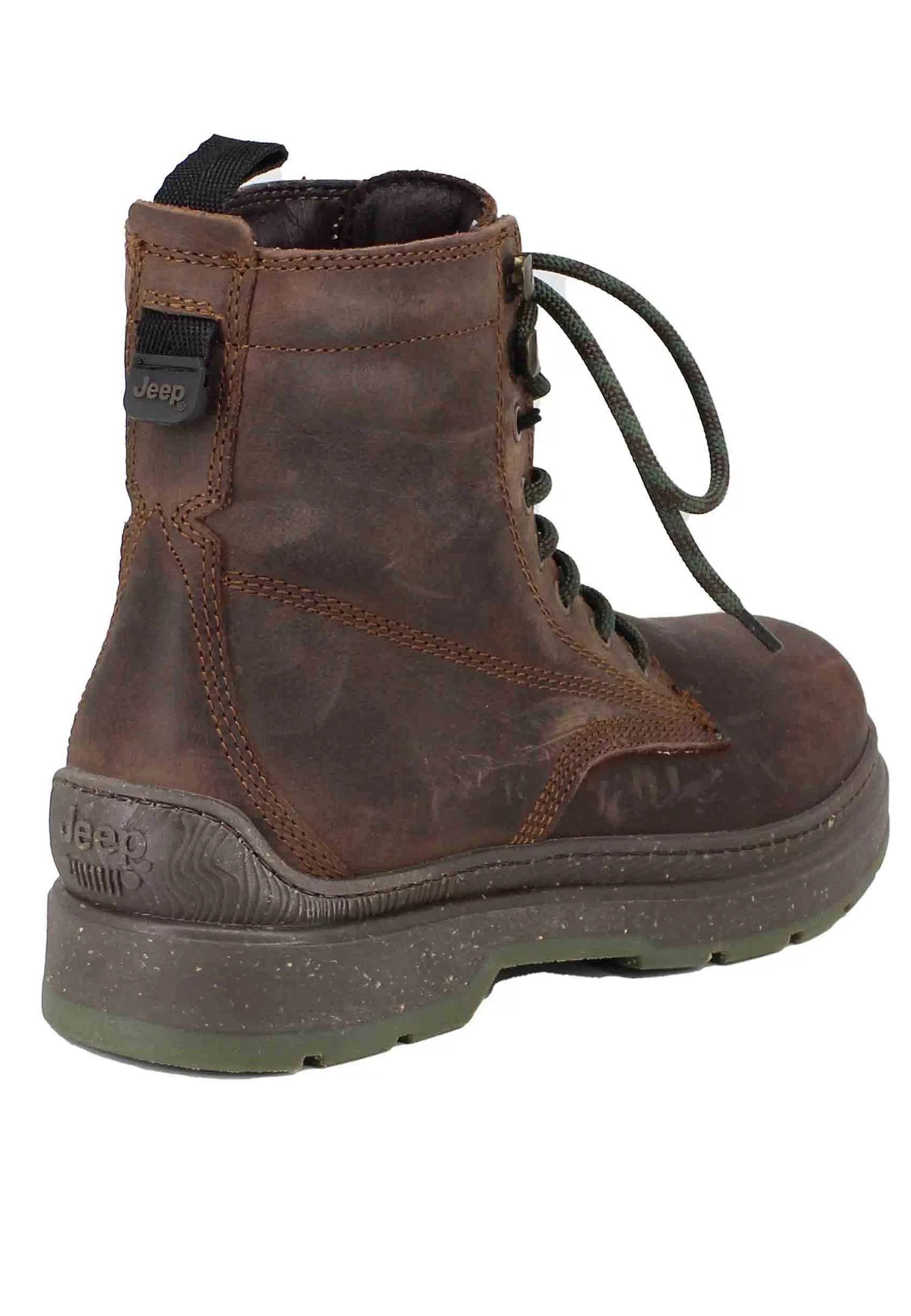 Stivaletti Anfibi Uomo In Pelle Vintage Marrone Red Rock Boot*Jeep Hot