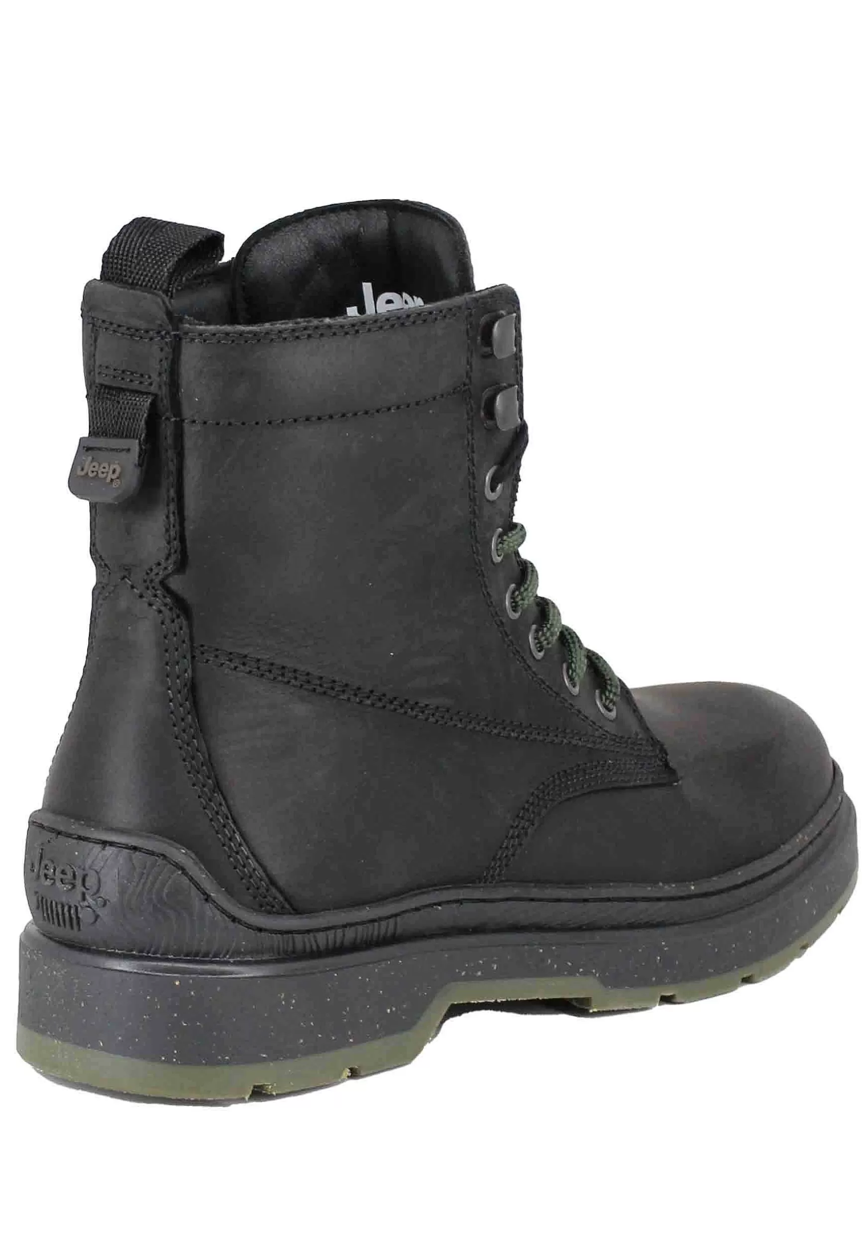 Stivaletti Anfibi Uomo In Pelle Vintage Nera Red Rock Boot*Jeep Flash Sale