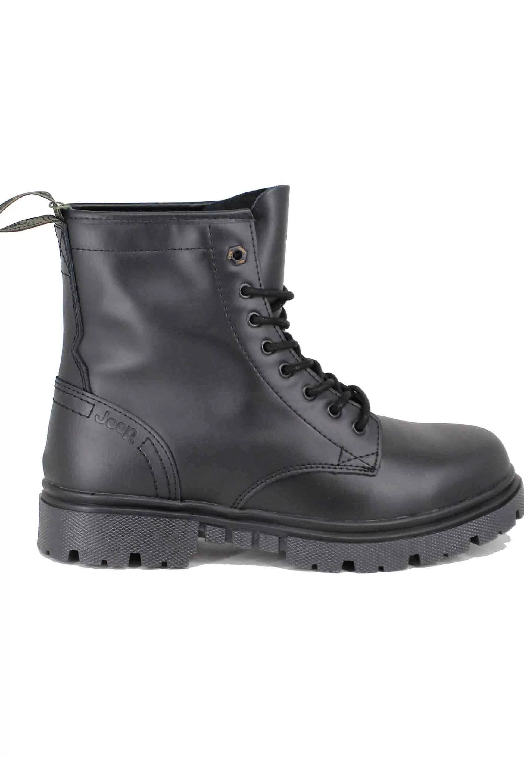 Stivaletti Anfibi Uomo In Pelle Vintage Nera Renegade*Jeep Discount