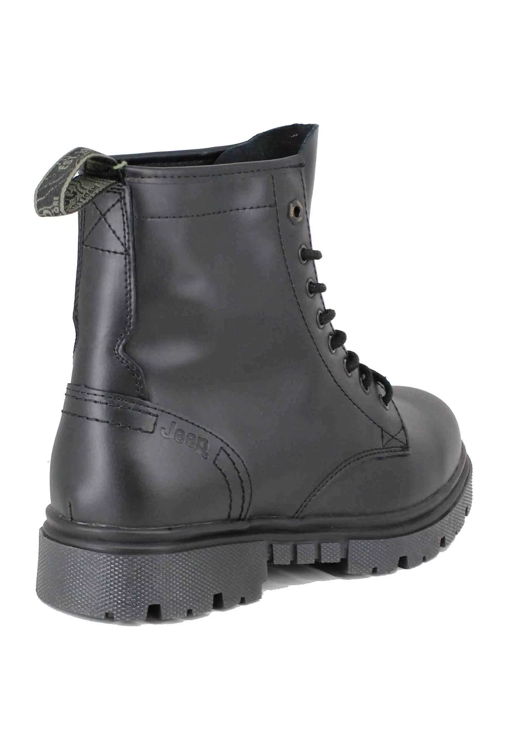Stivaletti Anfibi Uomo In Pelle Vintage Nera Renegade*Jeep Discount