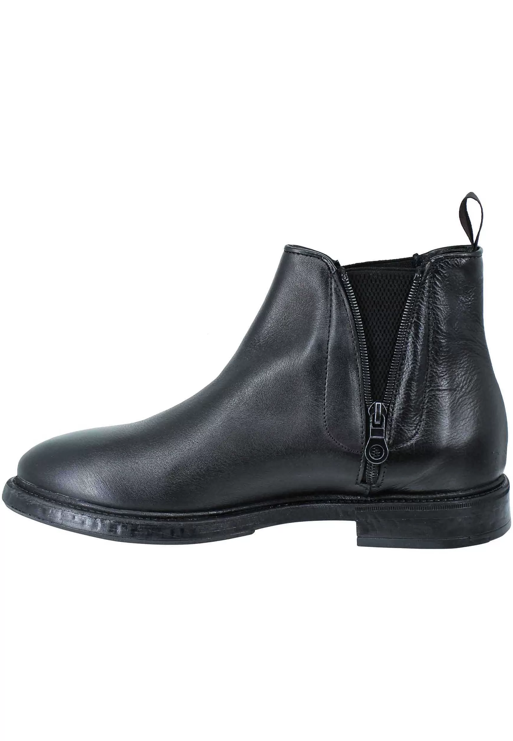 Stivaletti Bealtles In Pelle Nera Con Accessorio Fondo In Gomma Punta Tonda** Sale