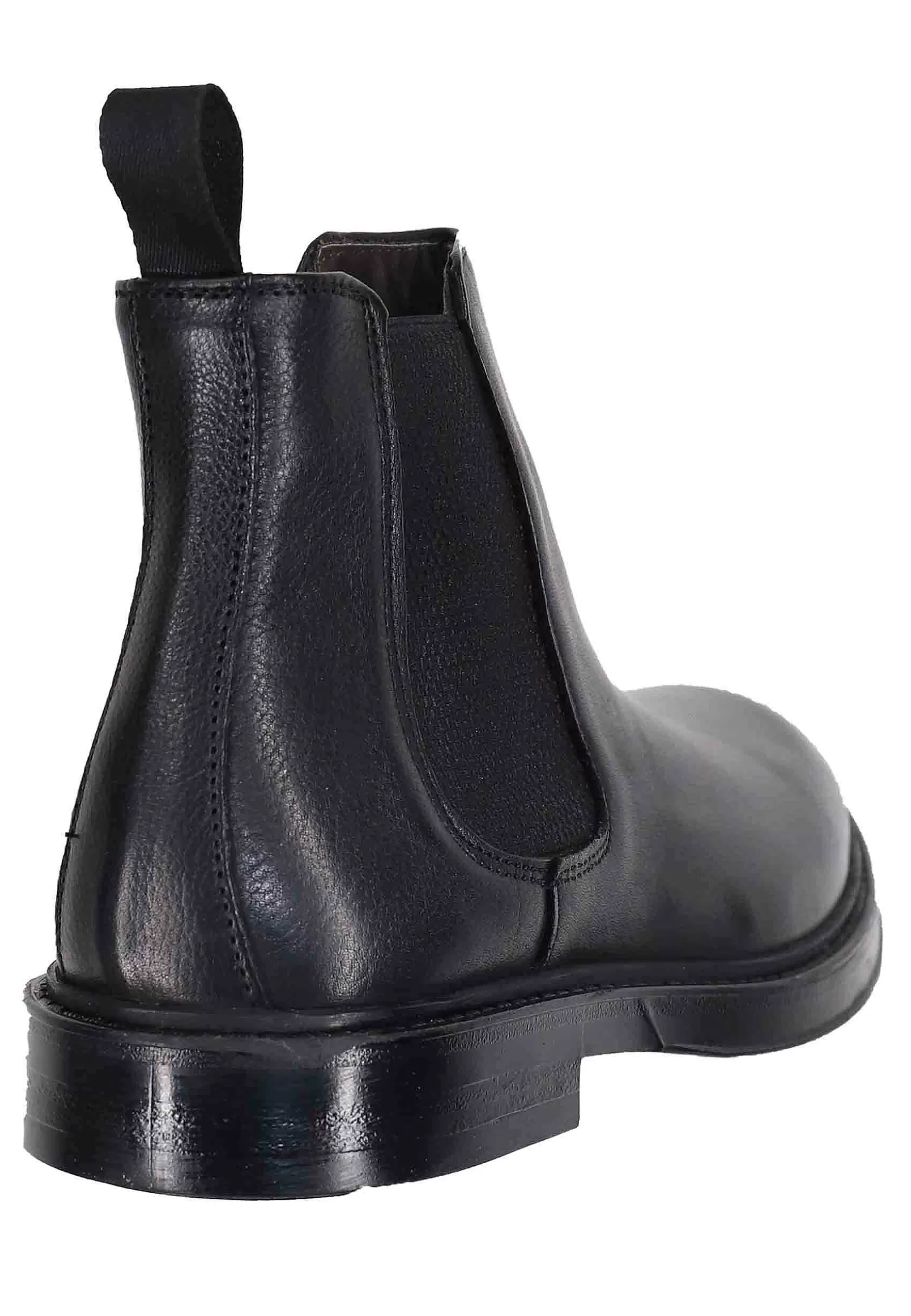 Stivaletti Bealtles In Pelle Nera Con Fondo In Gomma Punta Tonda** Clearance