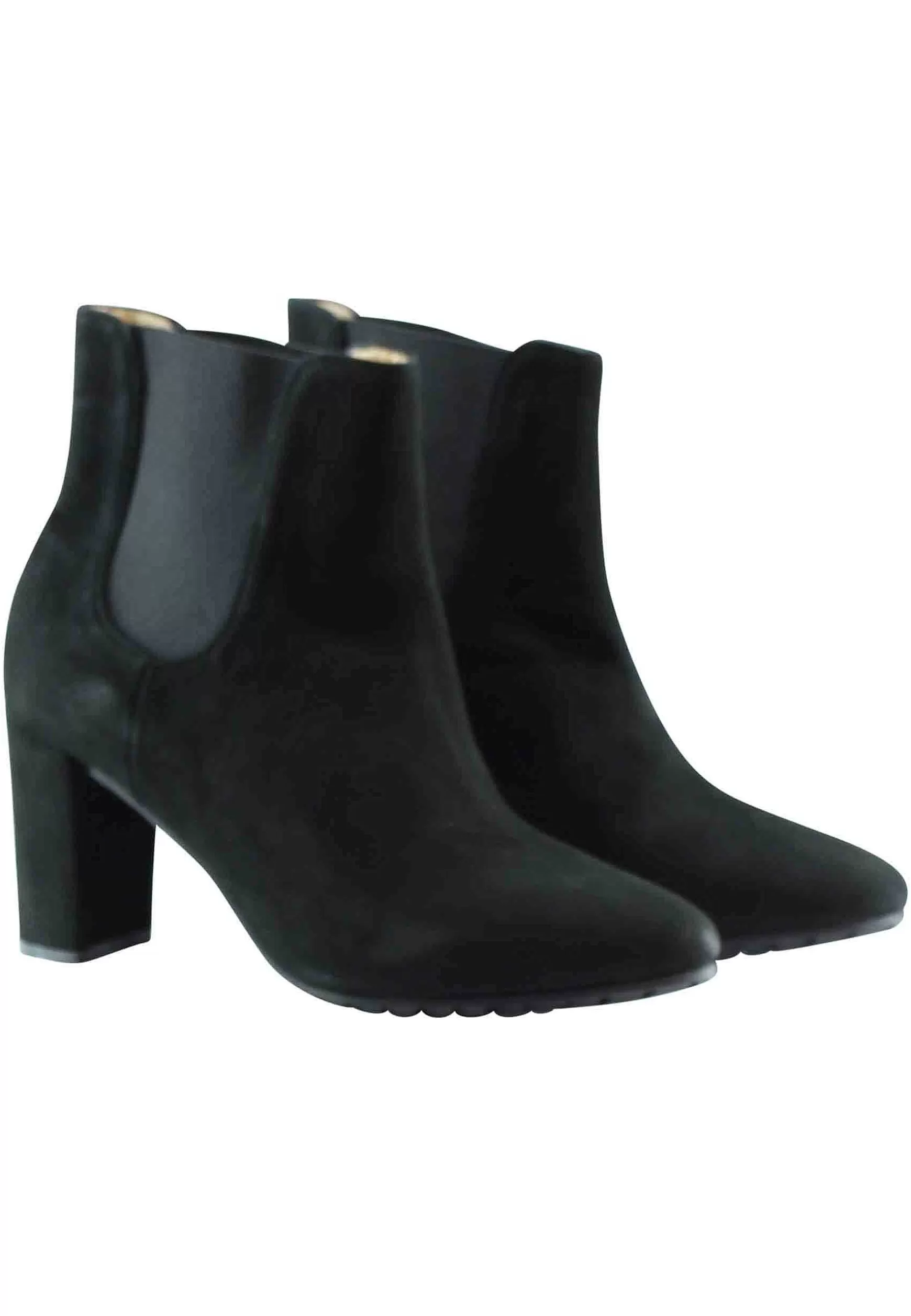 Stivaetti Beates Donna In Camoscio Nero Con Eastici In Tinta E Suoa In Gomma*L Fashion