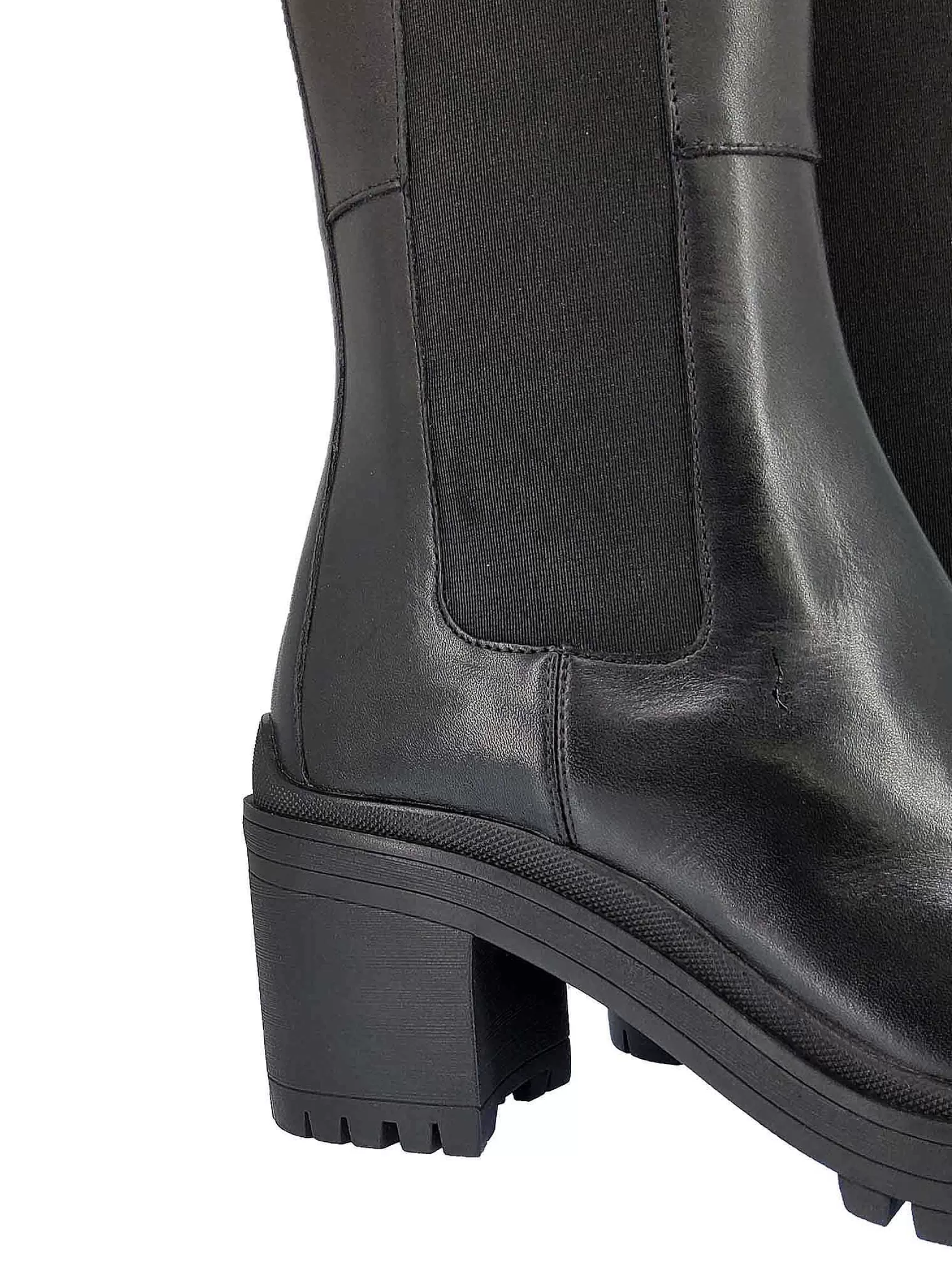 Stivaletti Beatles Donna In Pelle Nera Con Punta Tonda E Tacco Alto In Gomma*Bruno Premi Discount