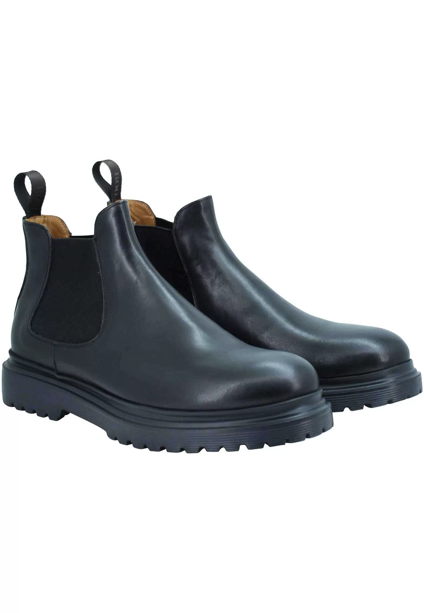 Stivaletti Beatles Uomo In Pelle Invecchiata Nera E Fondo Carrarmato*Rogal Cheap