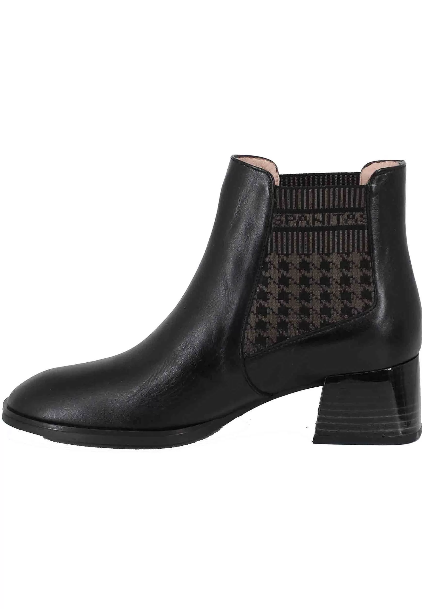 Stivaletti Chelsea Boot Donna In Pelle Nera Con Tacco Basso*Hispanitas Fashion