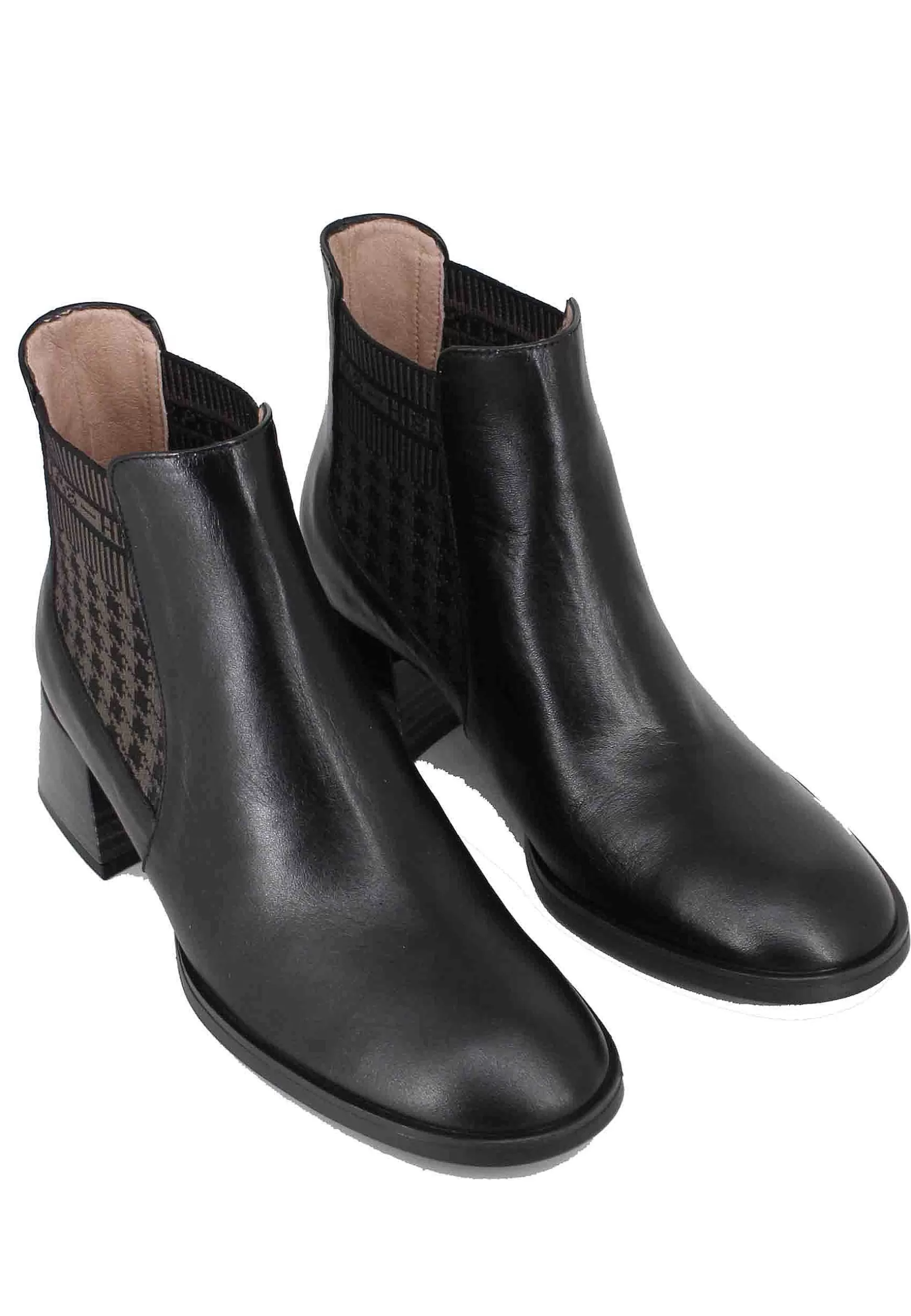 Stivaletti Chelsea Boot Donna In Pelle Nera Con Tacco Basso*Hispanitas Fashion