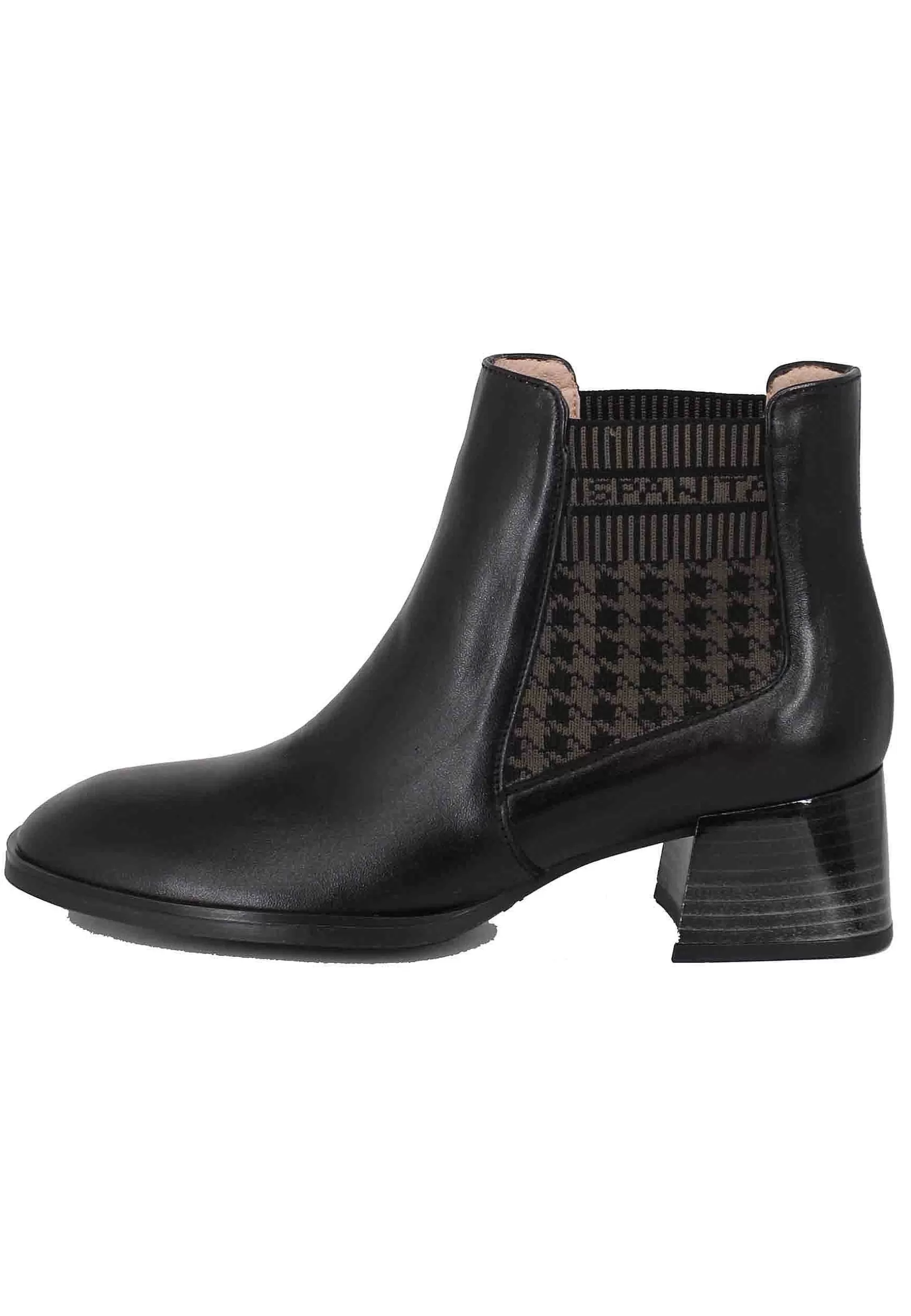 Stivaletti Chelsea Boot Donna In Pelle Nera Con Tacco Basso*Hispanitas Fashion