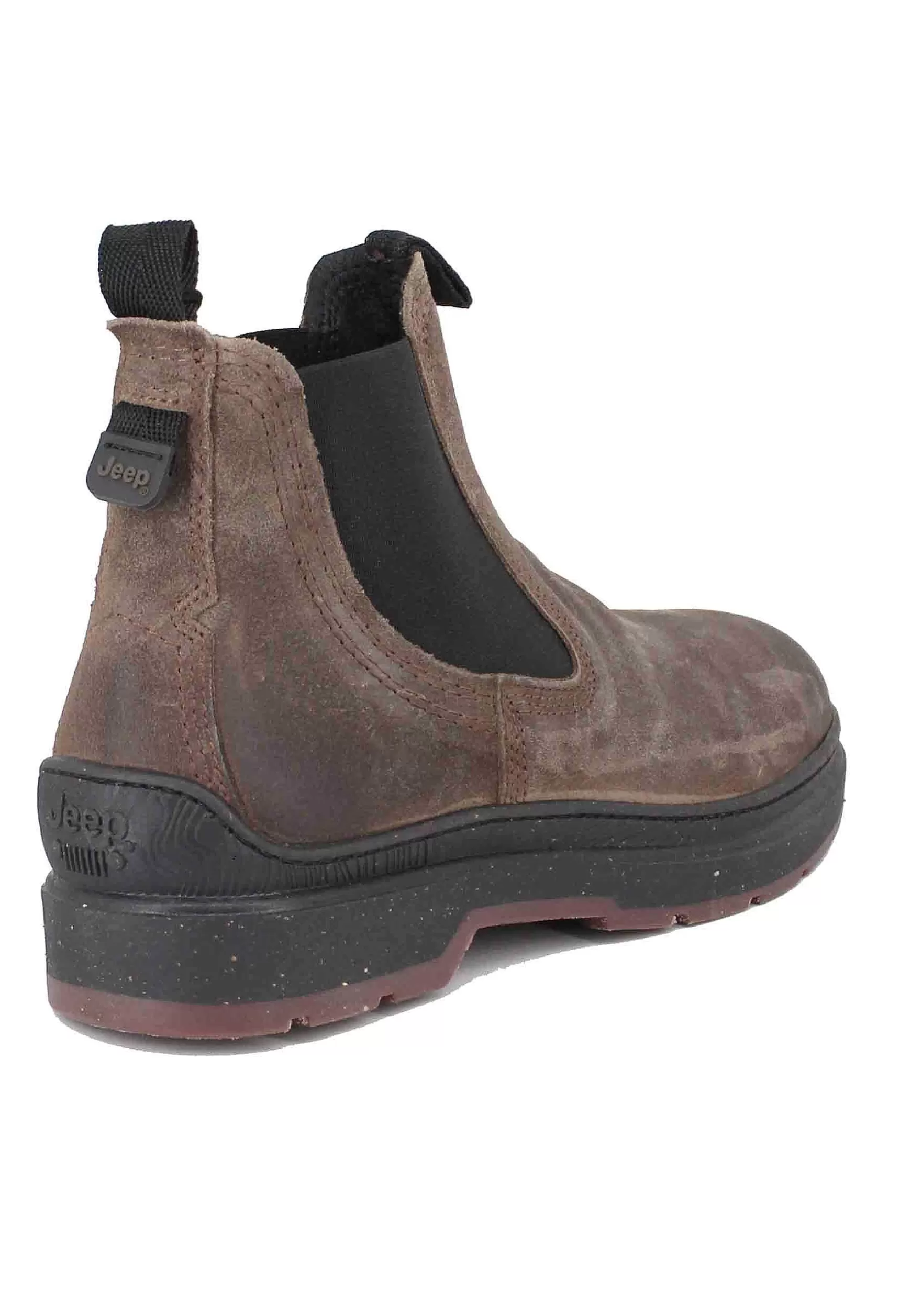 Stivaletti Chelsea Boot Uomo In Camoscio Vintage Taupe Red Rock Suede*Jeep Hot