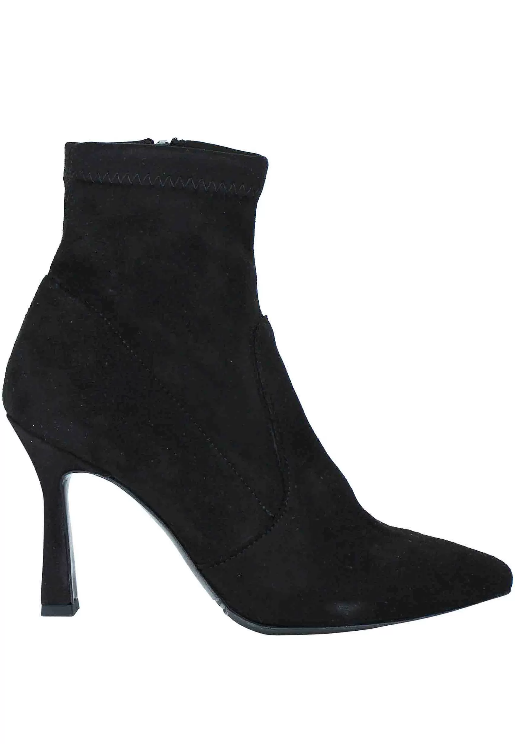 Stivaletti Da Donna In Camoscio Elasticizzato Nero A Punta Con Tacco Alto*Tattoo Outlet