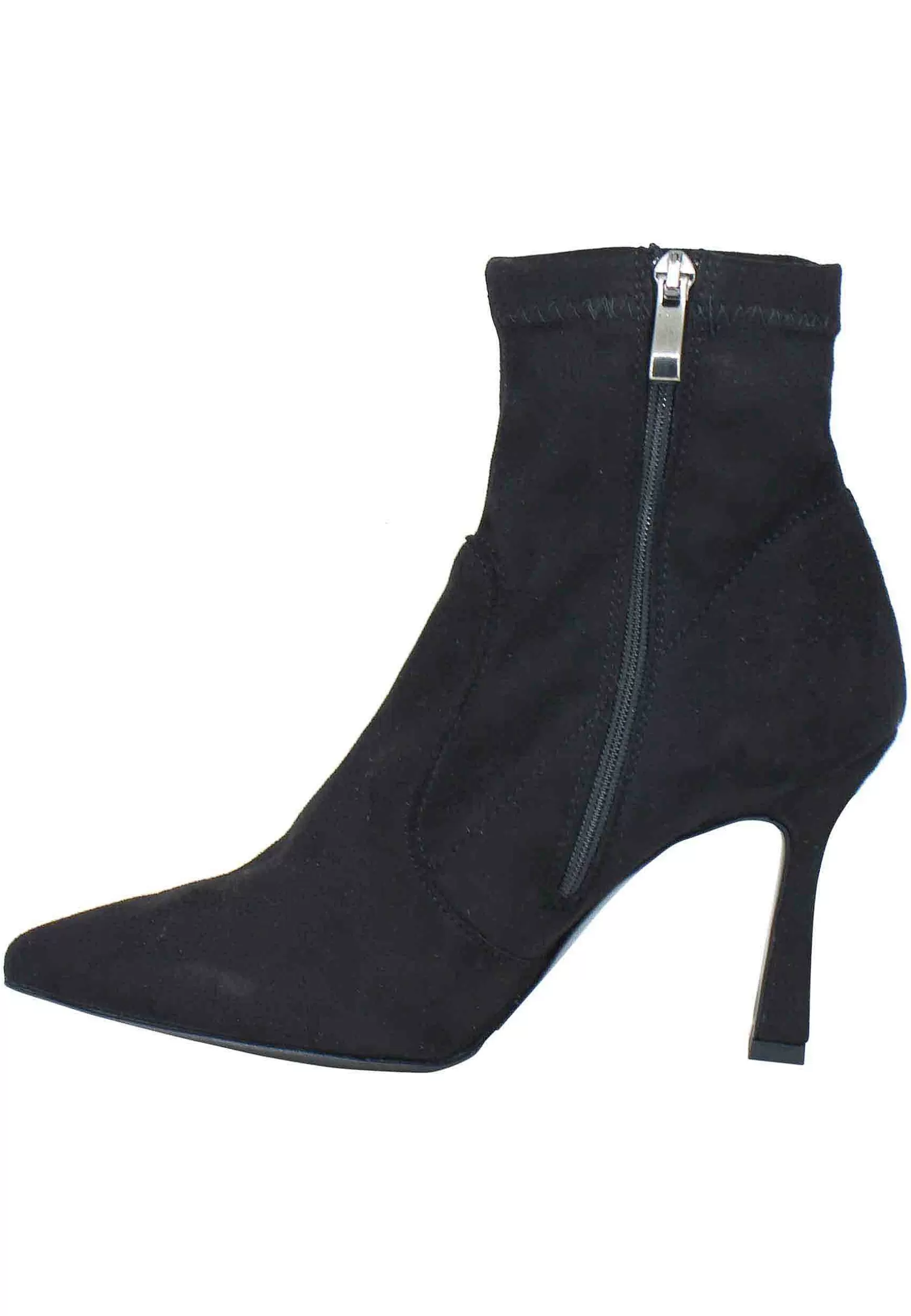 Stivaletti Da Donna In Camoscio Elasticizzato Nero A Punta Con Tacco Alto*Tattoo Outlet