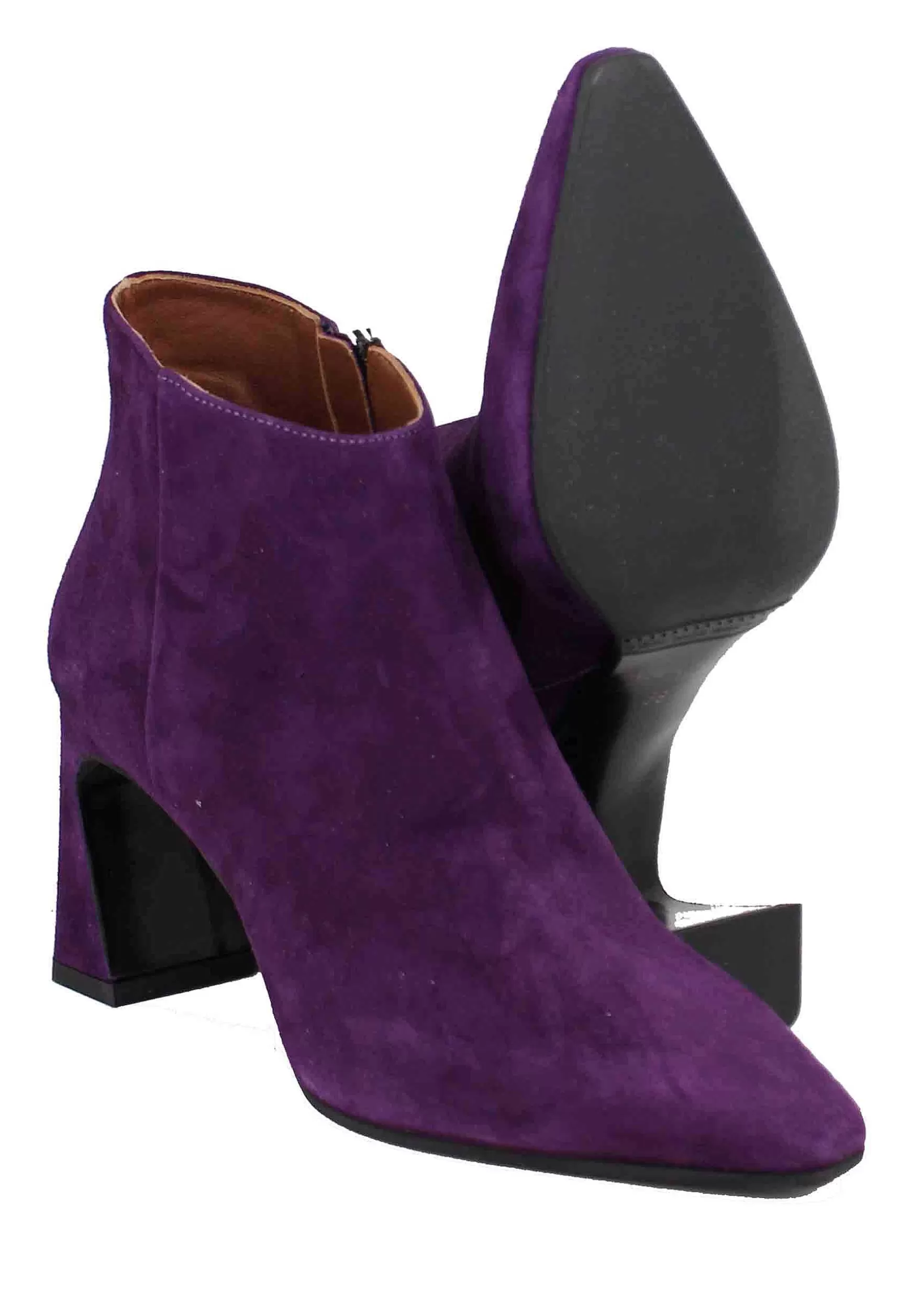 Stivaletti Donna Al Malleolo In Camoscio Viola Tacco Alto** Shop