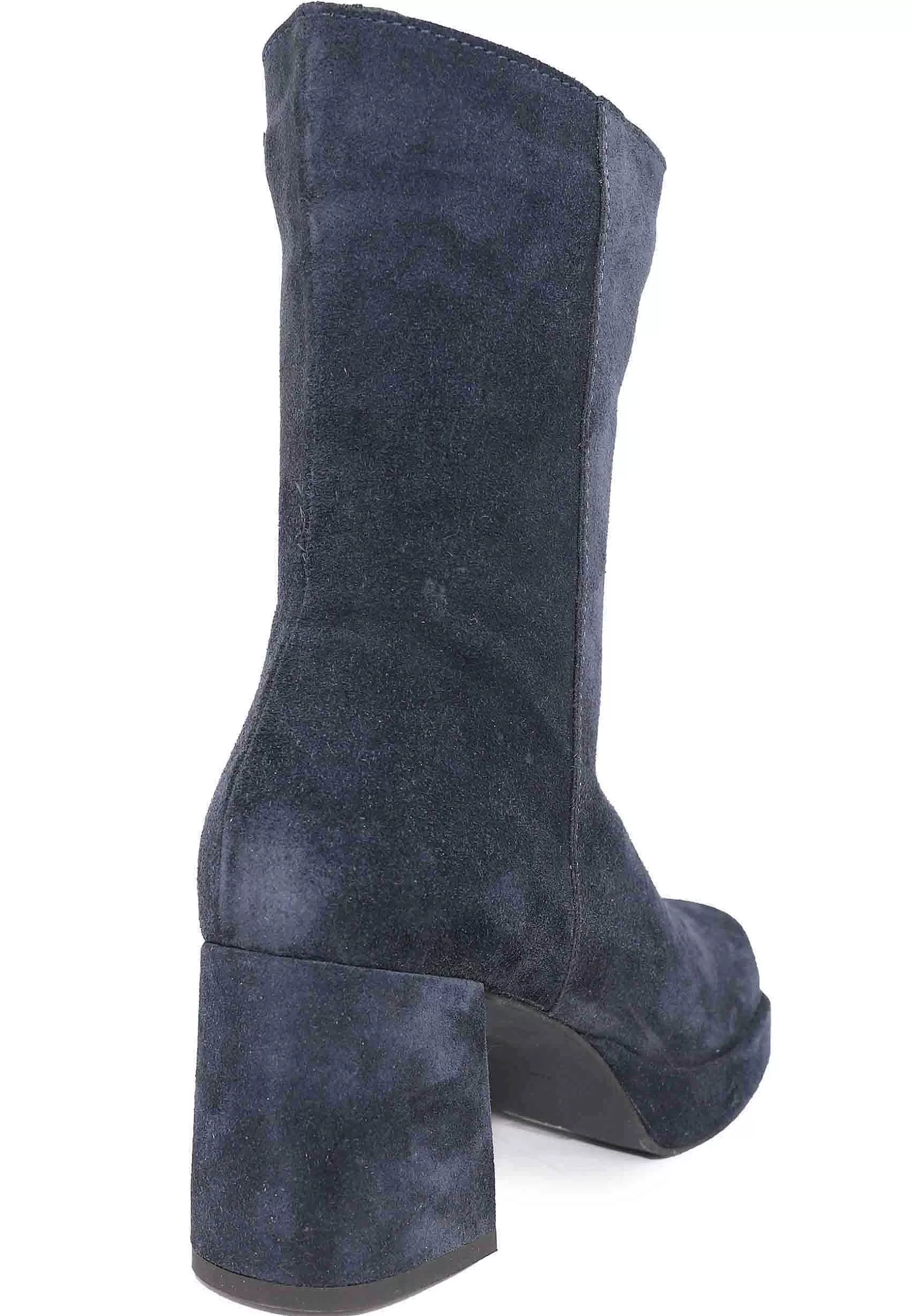 Stivaletti Donna In Camoscio Blu Con Tacco E Plateau** Best Sale