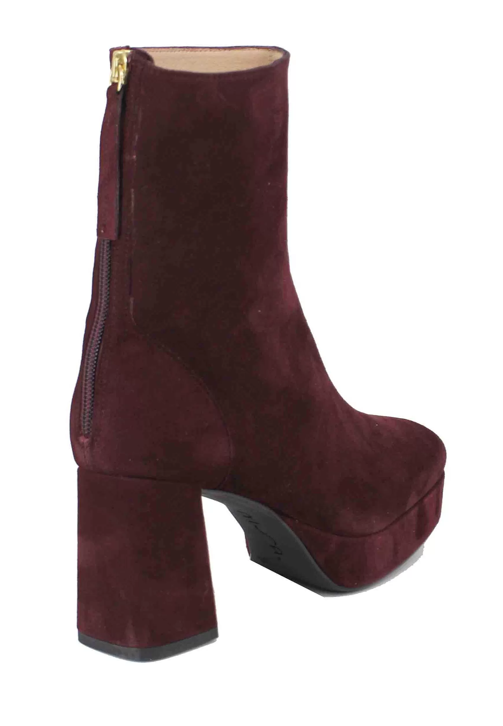 Stivaletti Donna In Camoscio Bordeaux Con Tacco E Plateau*Unisa Best