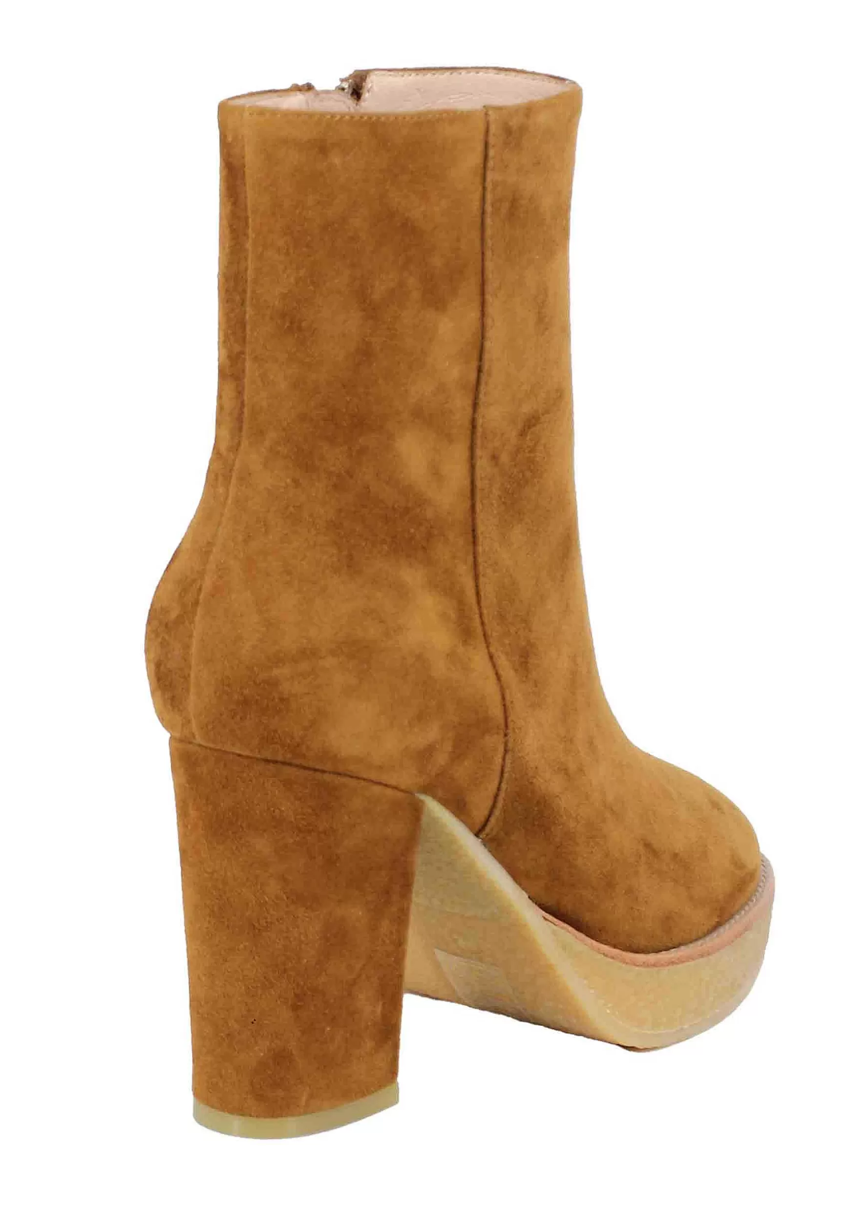 Stivaletti Donna In Camoscio Cuoio Con Plateau In Para Biot*Lola Cruz Hot