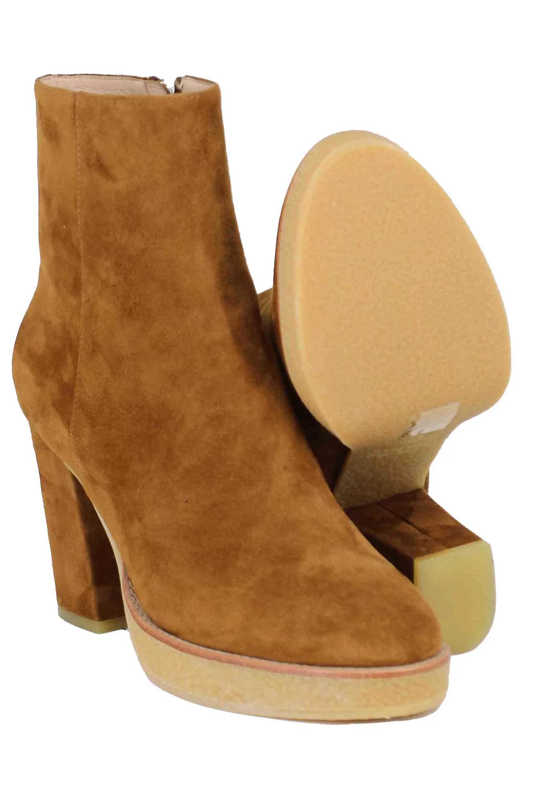 Stivaletti Donna In Camoscio Cuoio Con Plateau In Para Biot*Lola Cruz Hot